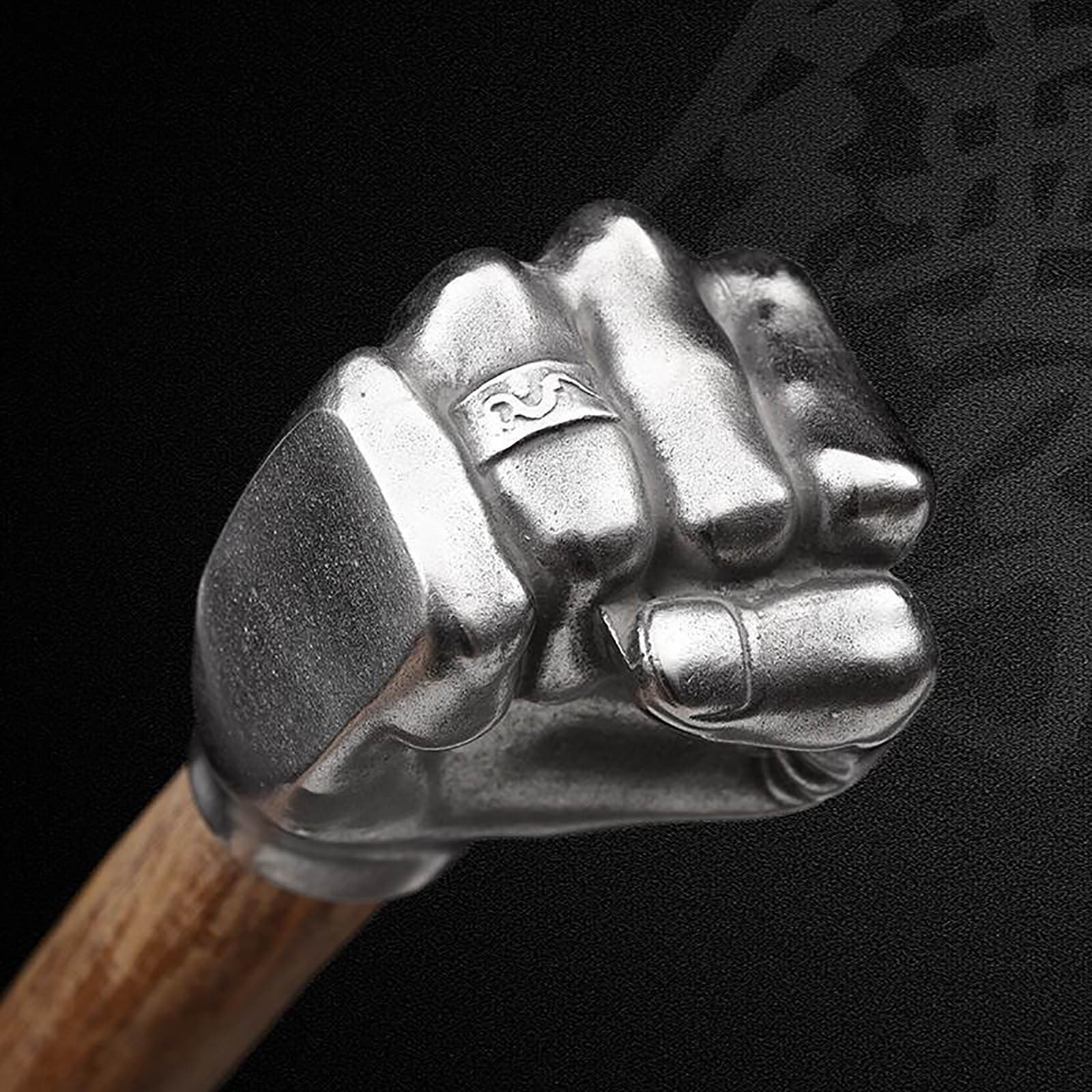Edelstahl Faustform, Dekorativer Fausthammer, Hammer, für Zuhause, Auto, Outdoor, Camping, Rosen-Holzgriff, Bastelhammer, dekoratives Ornament, für leichte Aufgaben im Notfall
