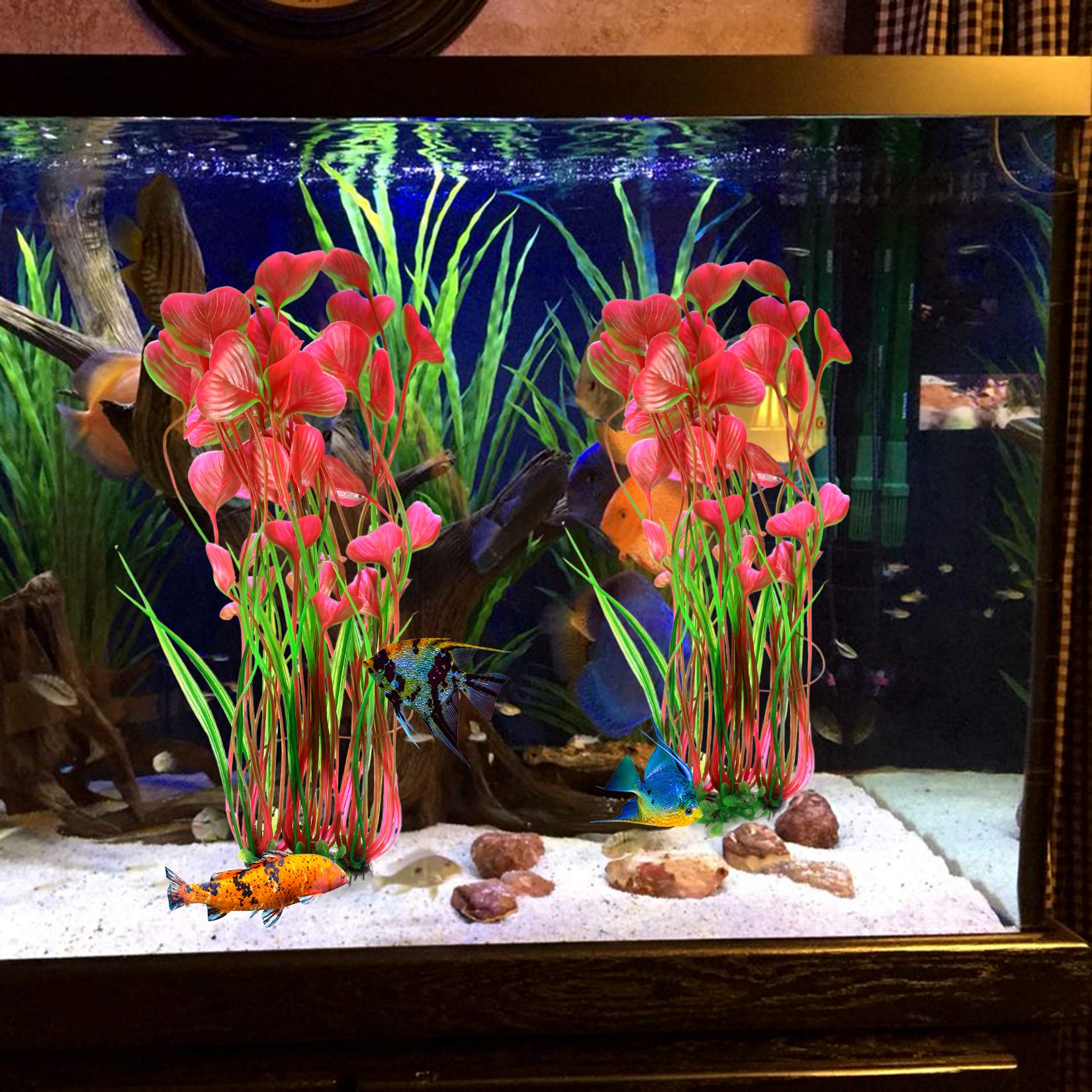 18 Piante Finte Per Acquario | Set Decorazioni Plastiche Realistiche, Varie Dimensioni - Foto 9