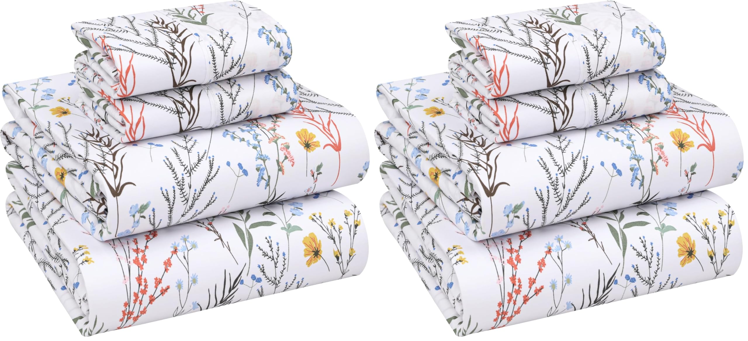 RUVANTI 100% Cotton Percale Sheets, Queen Size, Aroma (Pack of 2)