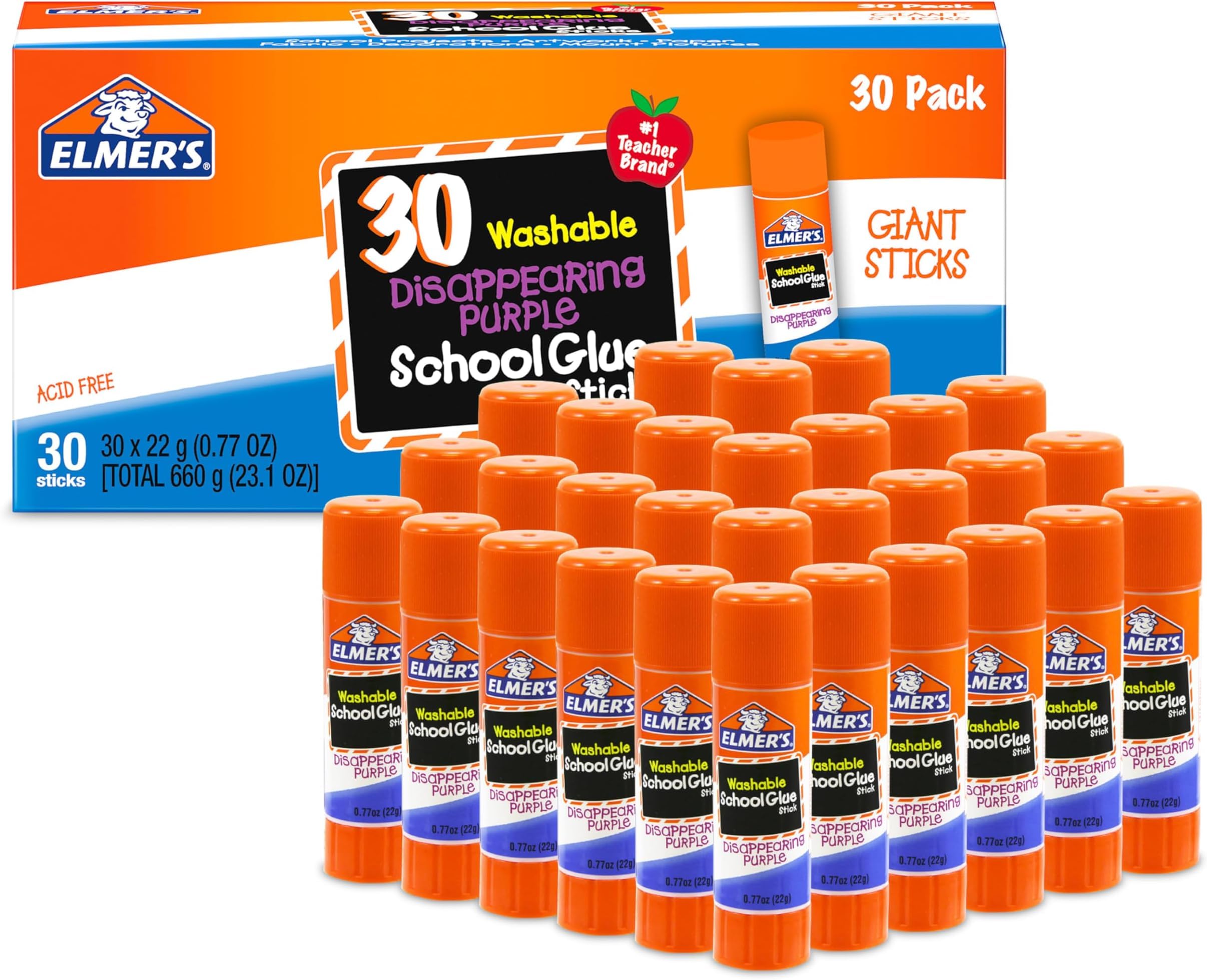 Elmer's Disappearing Purple Glue Sticks - 30 Count -12 Elmer's Disappearing Purple Glue Sticks - 30 Count -12