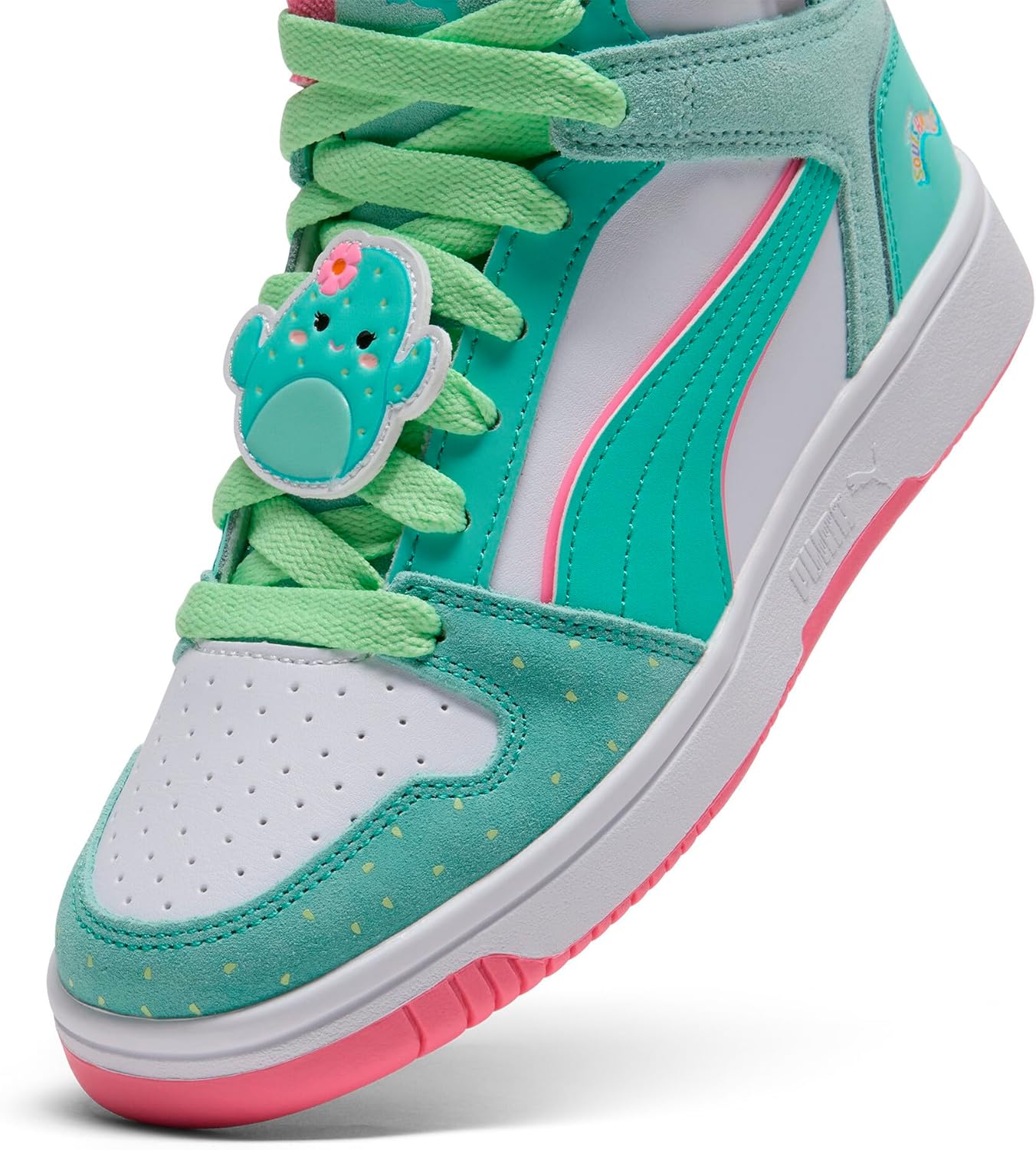 PUMA Kids Girls Rebound Layup Graciela Mid- Sneakers Shoes Casual - Green - Image 2
