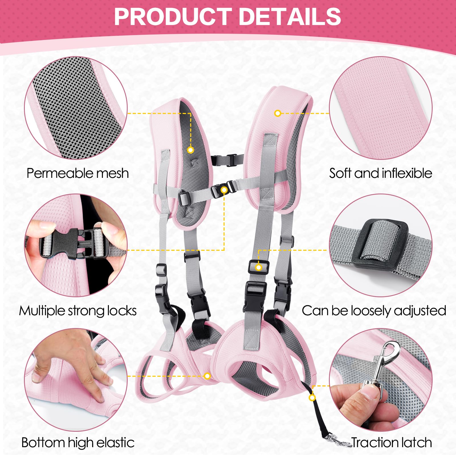 MeiAOBest Dog Carrying Bag,Adjustable Portable Breathable Mesh Cat Dog Shoulder Assist Harness Mobile Backpack for Old Disabled - Image 3