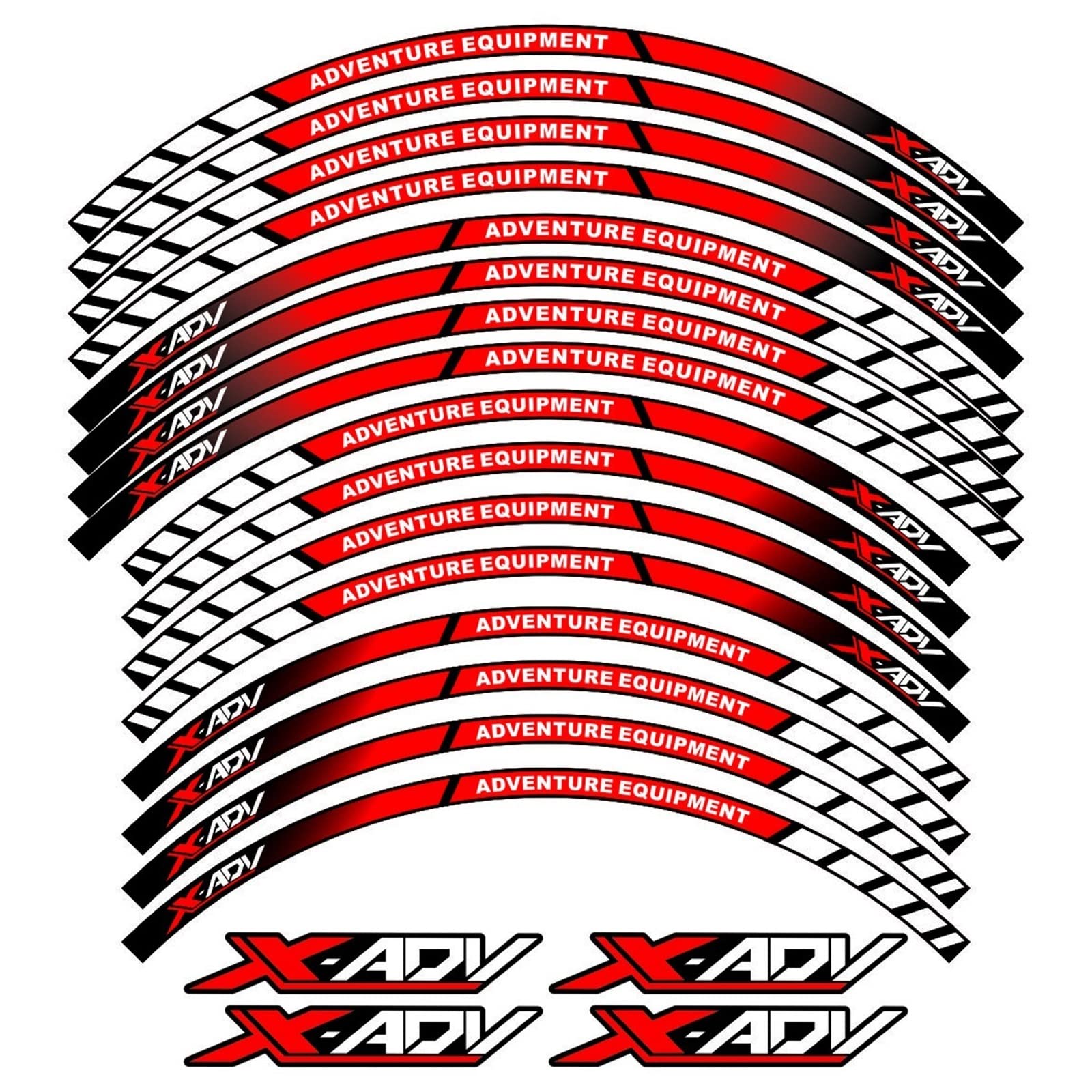 Für Honda Xadv 750 X ADV X-ADV Adventure, Reflektierender Motorrad-Radaufkleber, Felgenlogo (Color : Red)