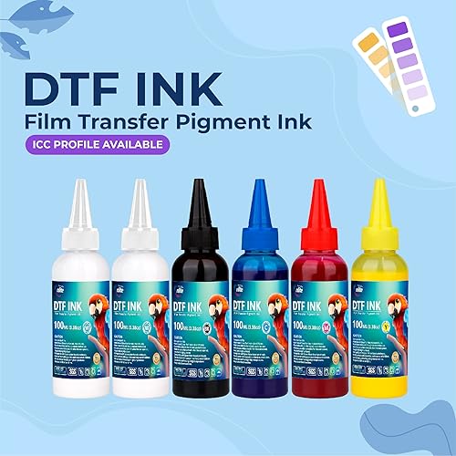 Miniatura 10 de Enlite Paquete de tinta DTF premium de 33.8 fl oz, recarga de tinta digital a base de agua para impresoras directas a película con cabezal de