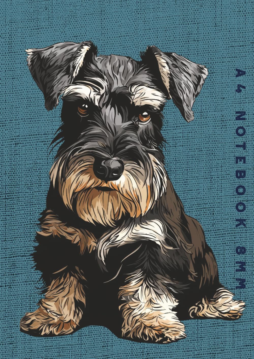 A4 Notebook 8mm: Miniature Schnauzer Dog Lined Exercise Book