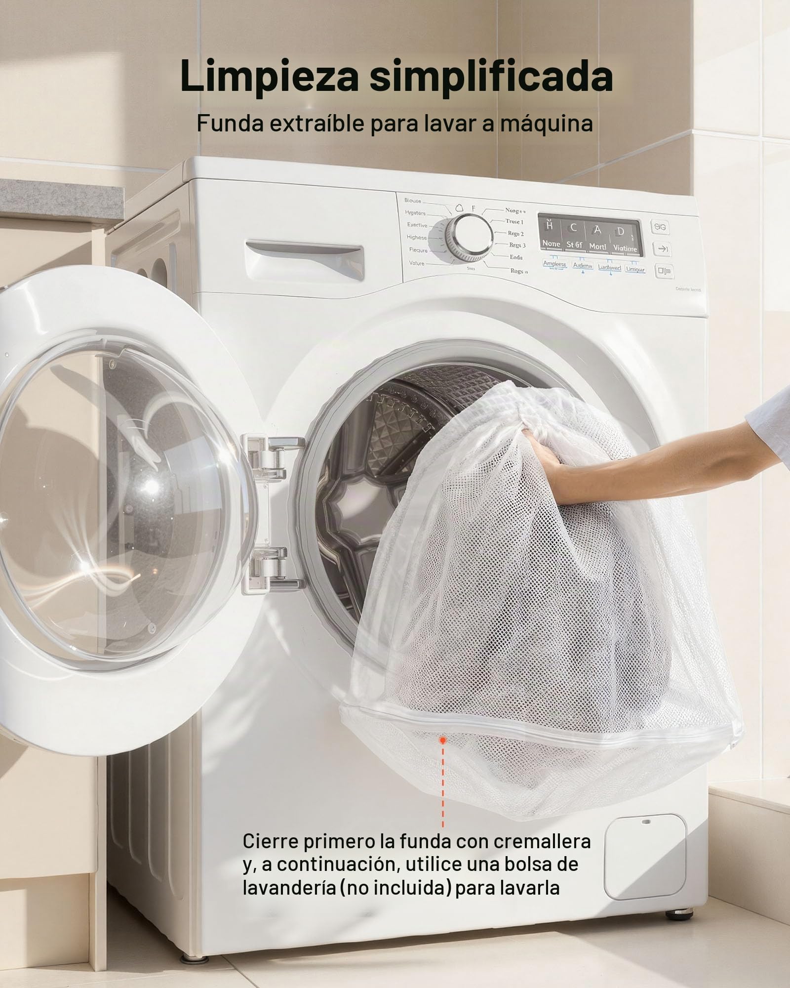 VEVOR Cama para Perros de Diseño Ovalado, Tamaño Humano, 177 x 123 x 24 cm, Ortopédica, de Espuma Viscoelástica, con Bolsillo Lateral, Asa y Cremallera, Funda Extraíble y Lavable a Máquina, Marrón