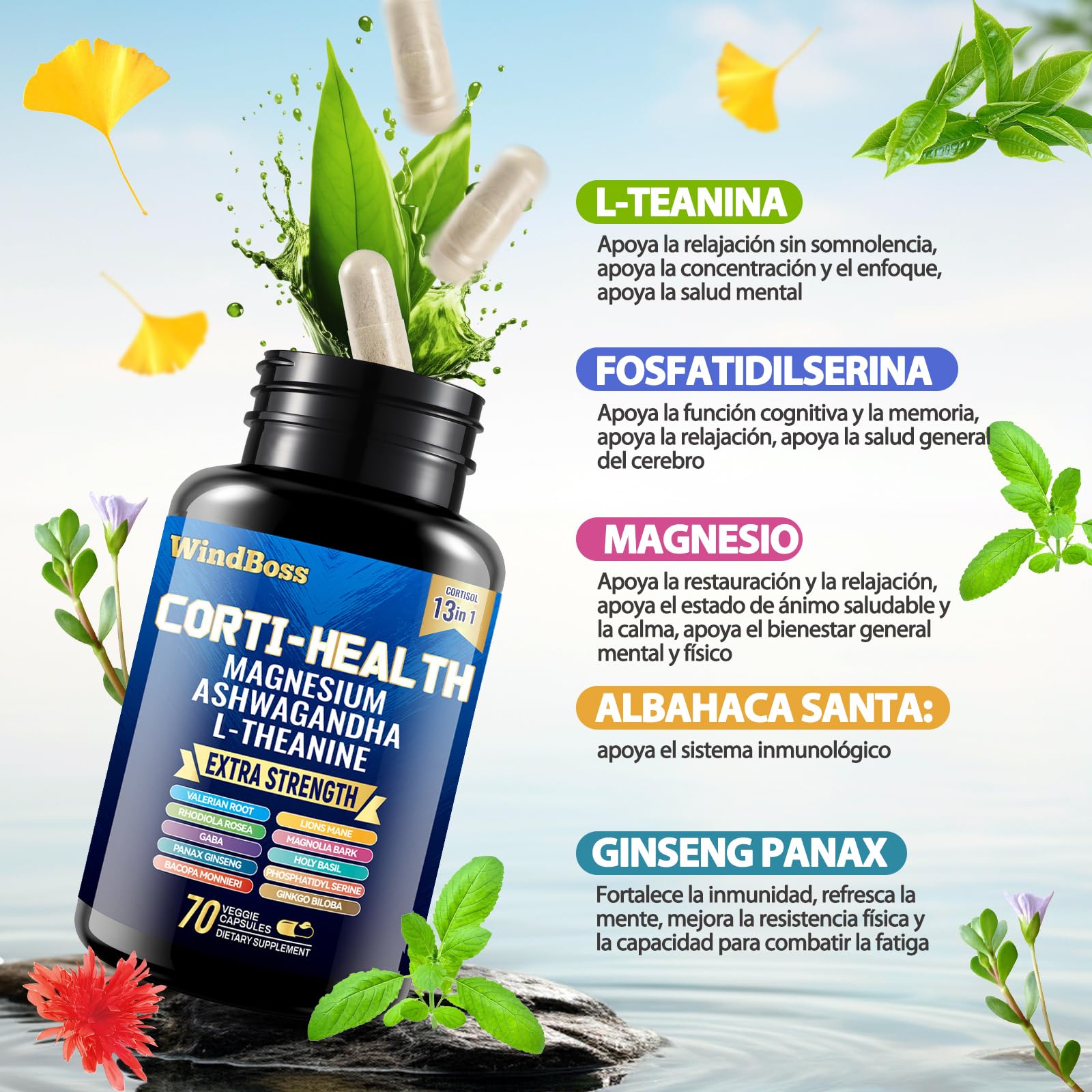 60 + 90 Kapseln Myo - Inosit & Cortisol - Komplex, Naturbelassen, Ohne Zusatzstoffe, Vegan