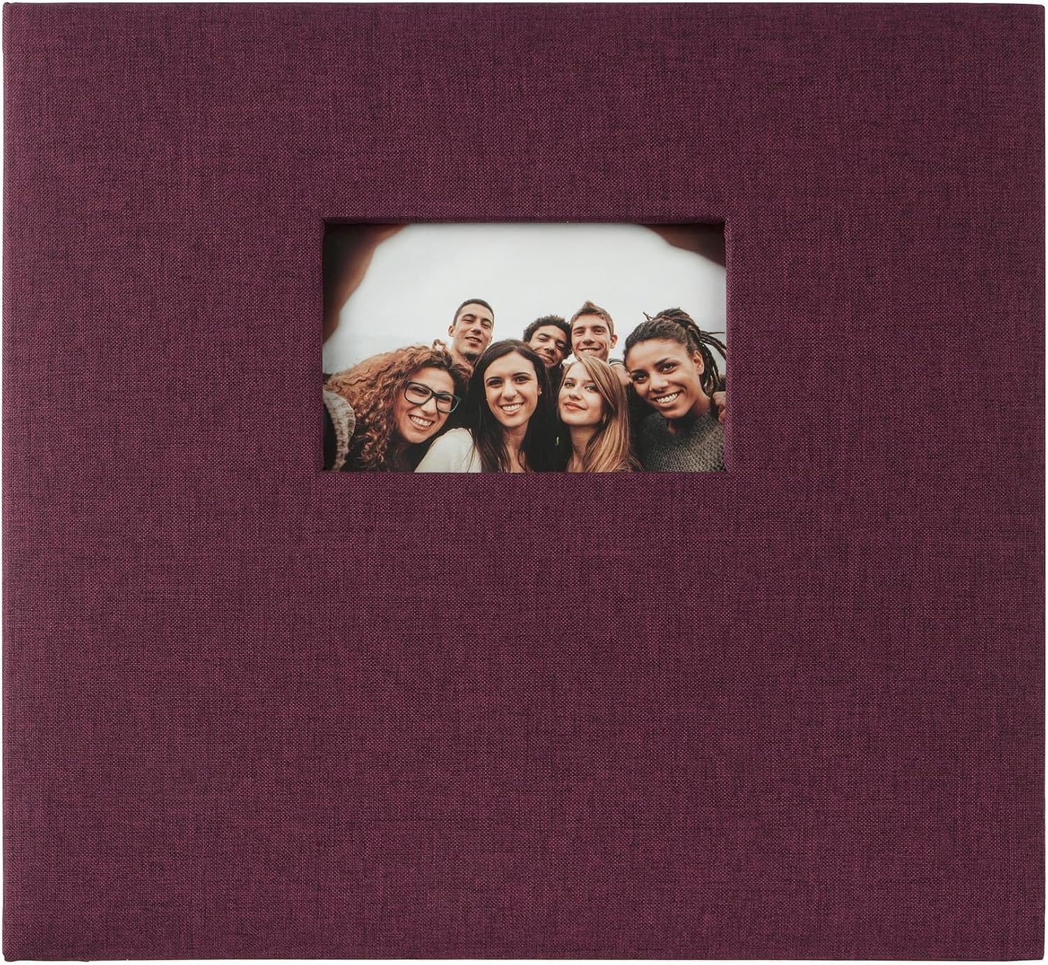 Recollections Scrapbook Album, Linen Photo Window Post Bound, Assorted Colors, 12" x 12", 10 Sheets, 1-Pack