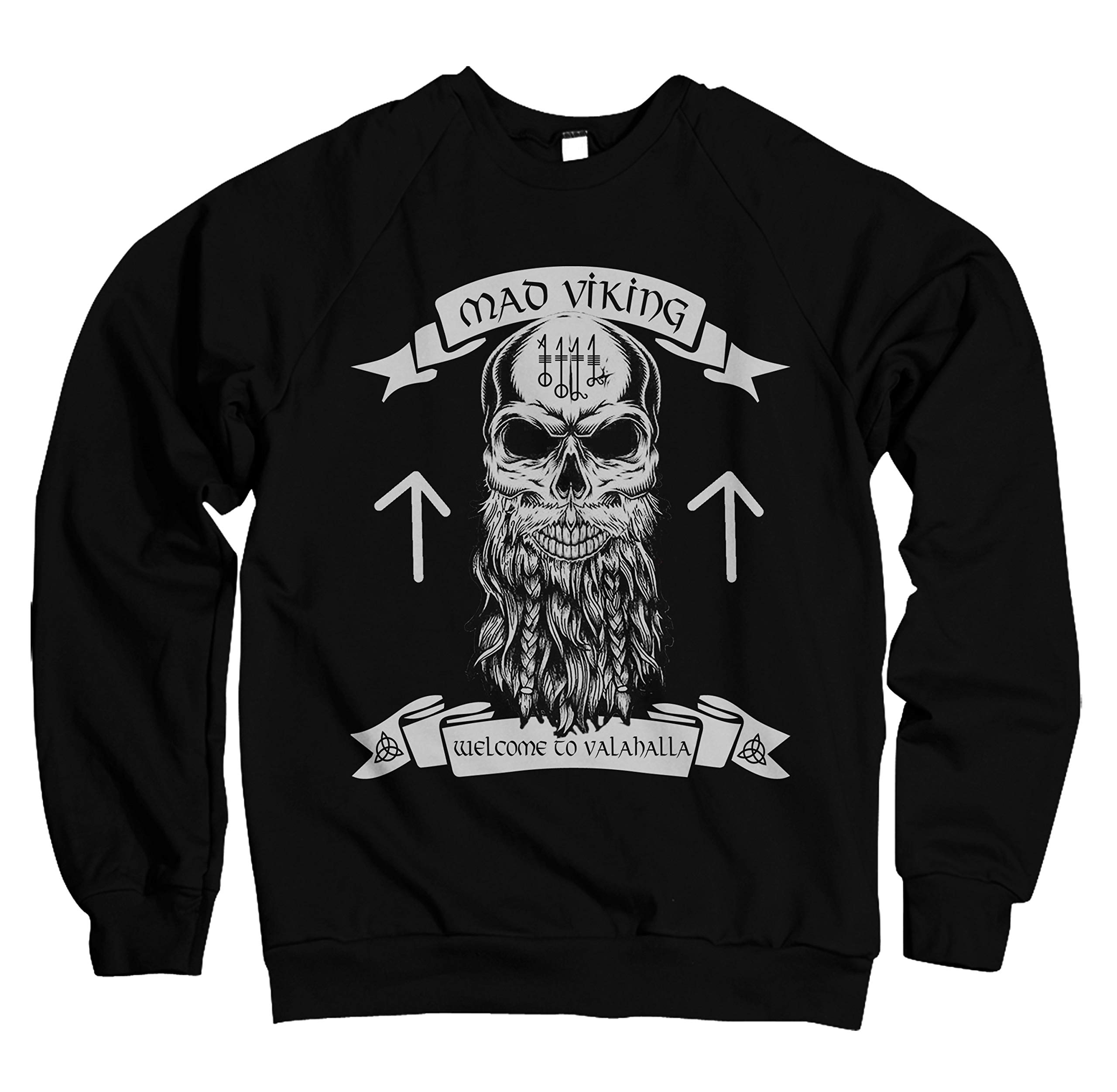 Monkey Print MAD Viking Valhalla Thor Odin Wotan Men's Jumper - Black - L