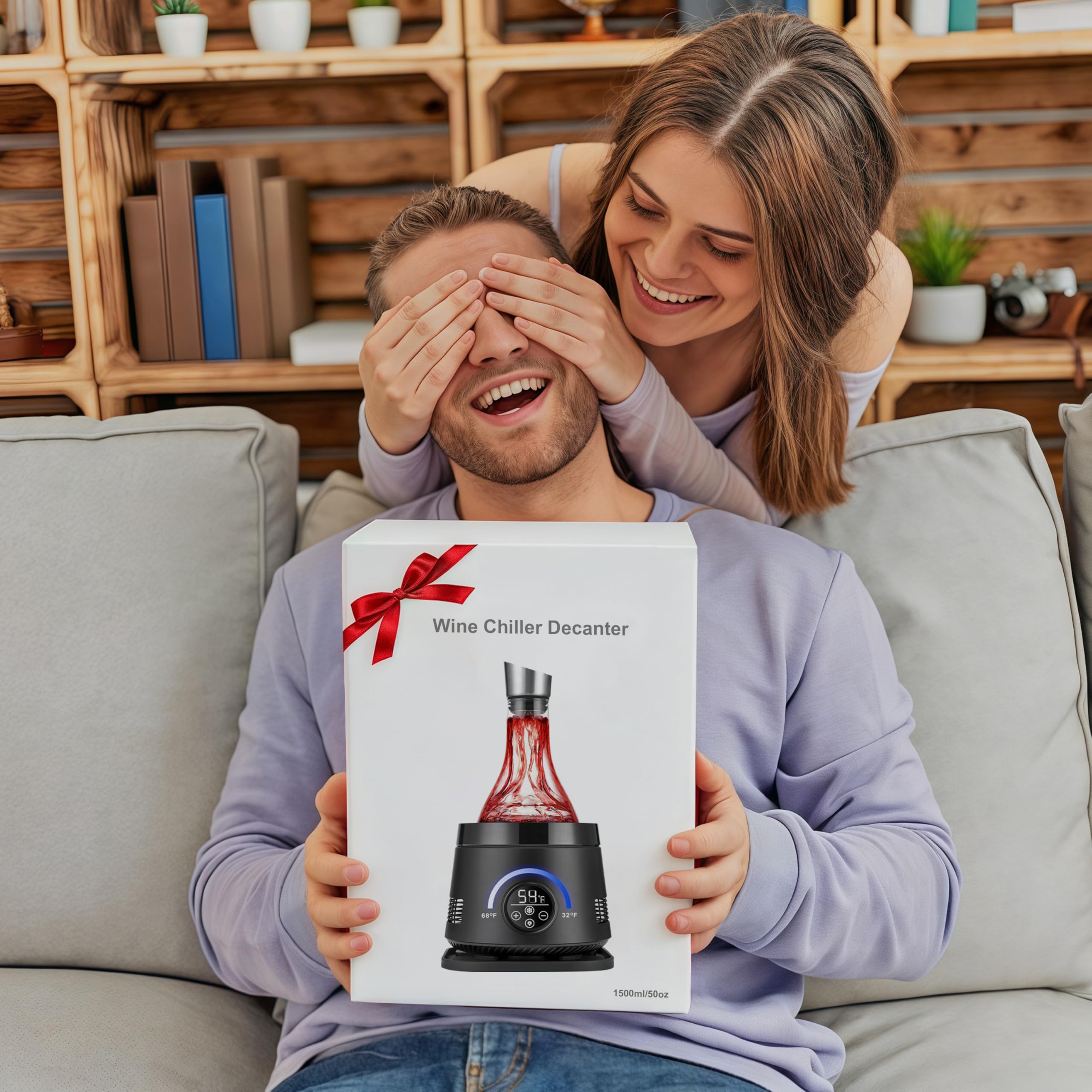 Cobalance Electric Wine Chiller Decanter with Built-in Aerator, 50oz Bottles Cooler & Carafe, 24-Hour Keep Cool, Perfect for Red, White Wine, Gift for Lovers — Amazon image 3