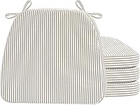 Vista 133 de AAAAAcessories - Cojines para silla en forma de D, 2" de espesor, almohadillas para sillas de comedor con lazos y removibles, cubierta lavable a