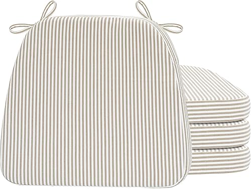 Miniatura 133 de AAAAAcessories Cojines en forma de D, espuma de 2 pulgadas de grosor, con lazos y funda extraíble lavable a máquina, 17 x 16 pulgadas, juego de 4