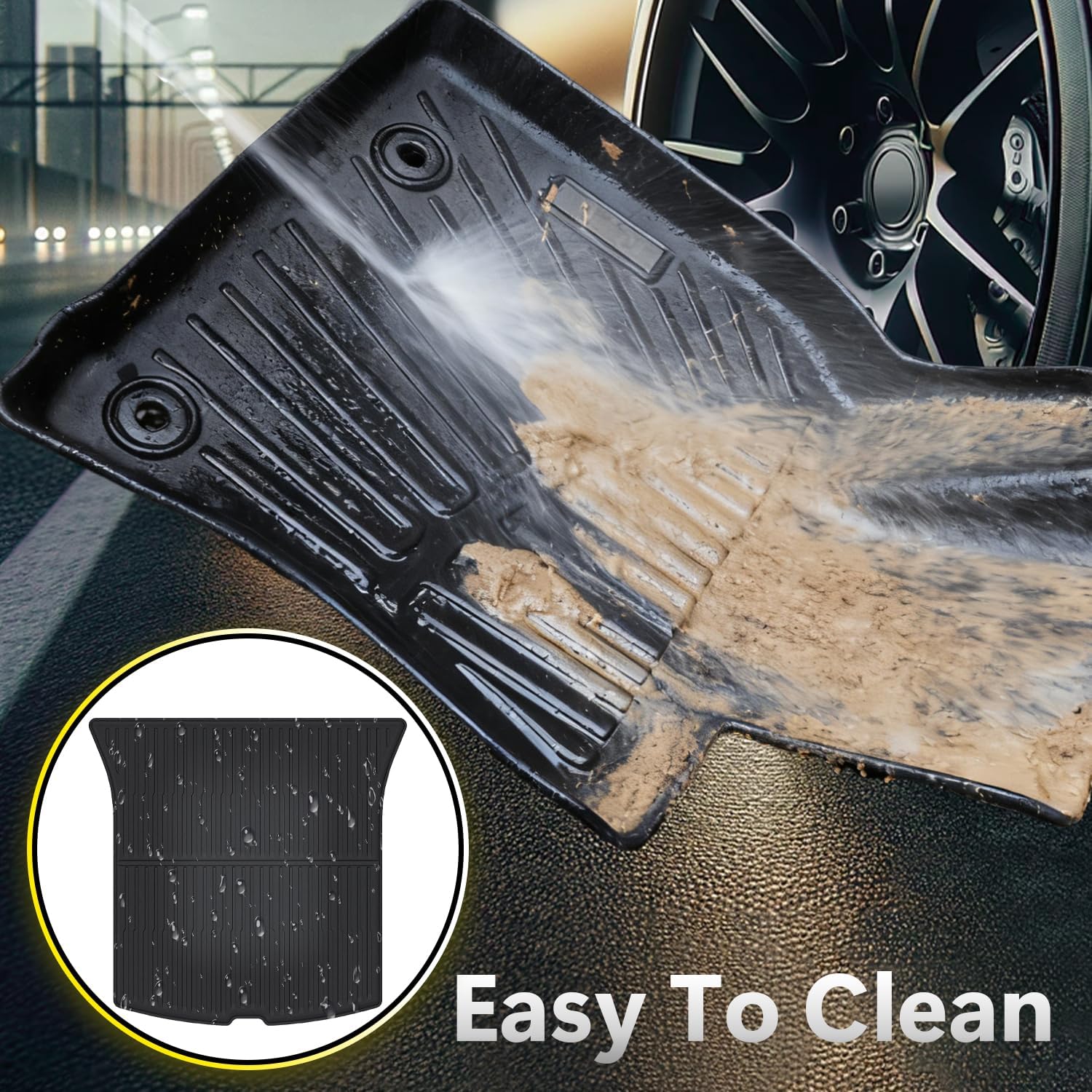 Cargo Liner Compatible with Tesla Model Y Juniper 2025 2026,All Weather Protection Duarble TPE Cargo Liner Accessories Compatible with Tesla Model Y Juniper 2025 2026