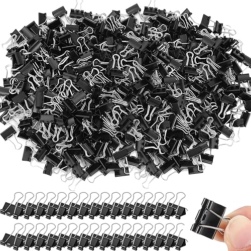 Miniatura 1 de Jetec 500 clips negros para carpeta, abrazaderas de papel medianas, clips de metal negro para profesores, estudiantes, niñas, niños, aula, negocios,