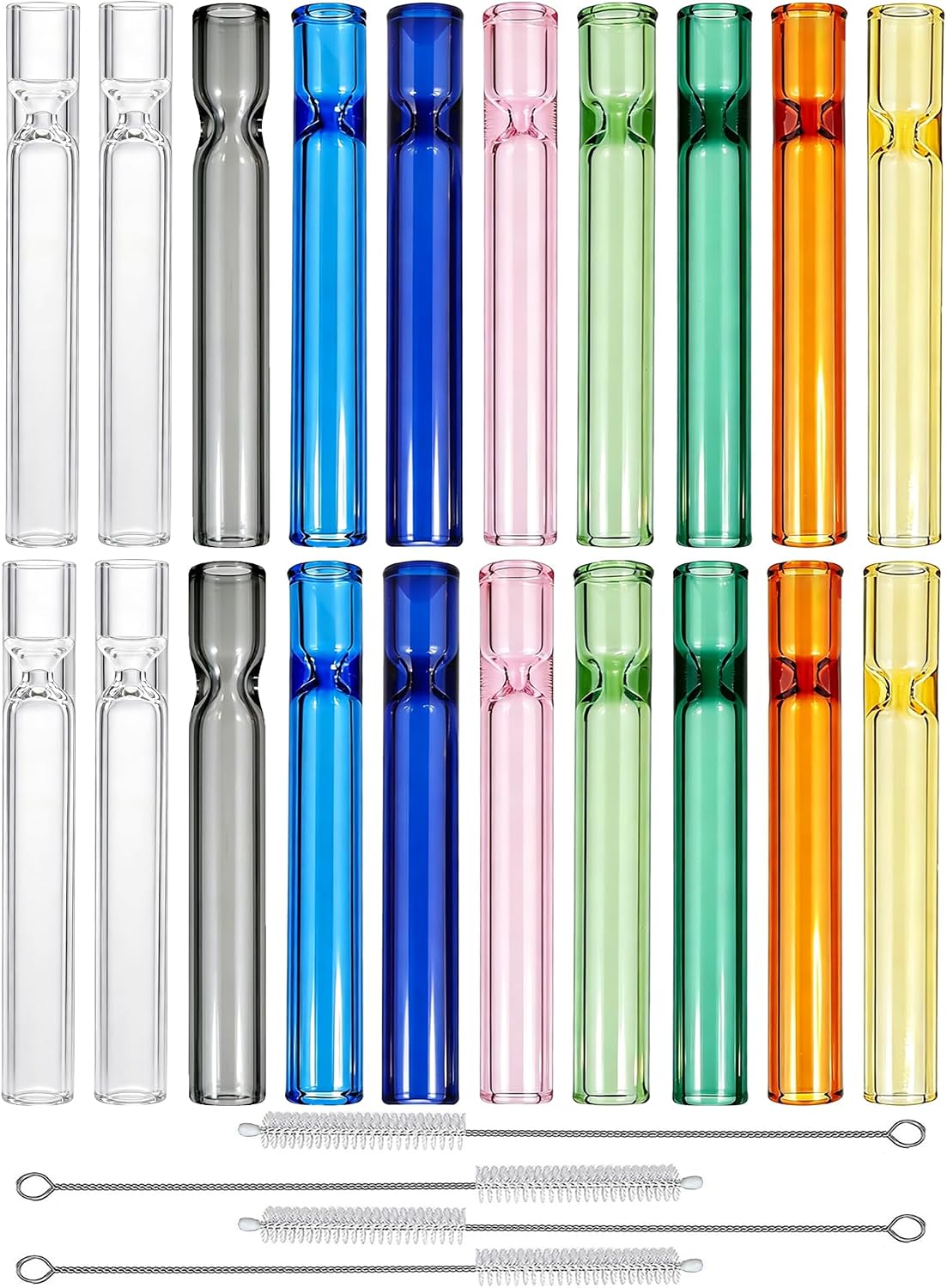 20 Pcs Borosilicate Glass Tubes 4 Inch (10 cm), Thick Glass Blowing Tubes, 2mm Wall Heat Resistant for Lab Experiments DIY Projects Industrial Use, Acid Alkali Resistant, Multicolor