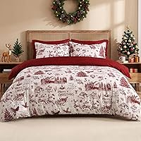Vista 3 de CAROMIO Funda de Edredón de Navidad Tamaño Twin, Juego de Ropa de Cama de 2 Piezas con Funda de Edredón Estampada de Navidad (Twin, 68"x90")