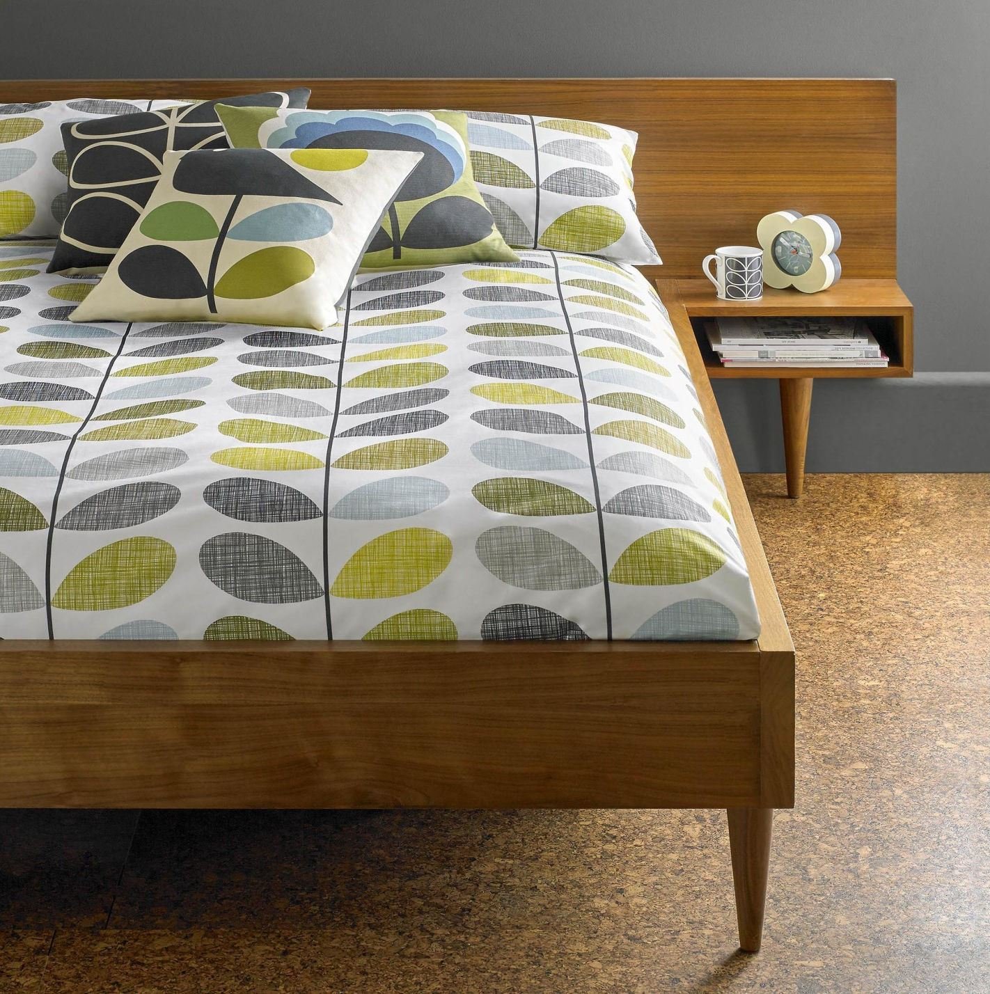 ORLA KIELY SCRIBBLE STEM DUCK EGG BLUE GREEN 100% COTTON 200TC USA QUEEN SIZE (230CM X 220CM - UK KING SIZE) DUVET COMFORTER COVER