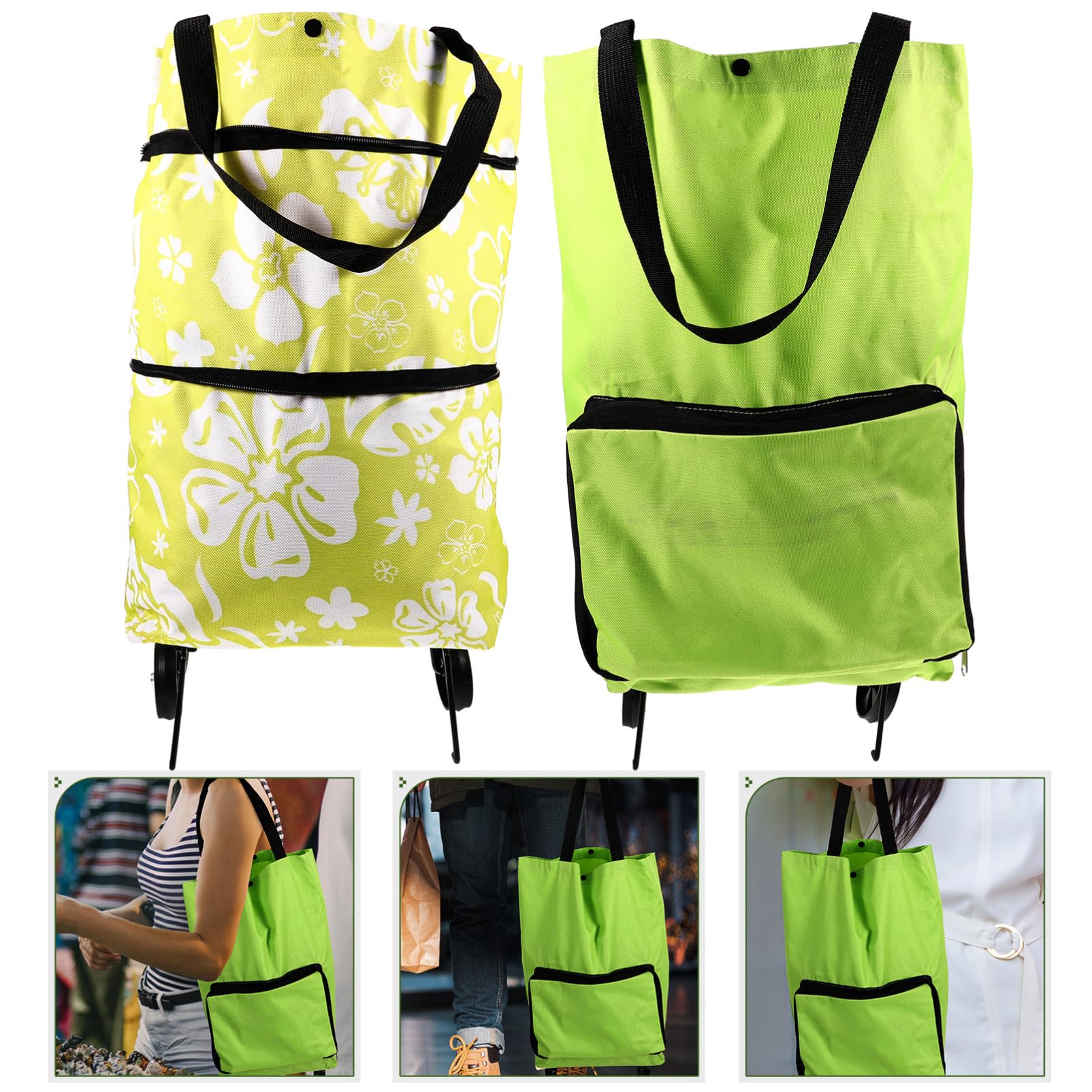TOPBATHY Bolsas para Carrito de Compras con Ruedas Plegables 2 Unidades