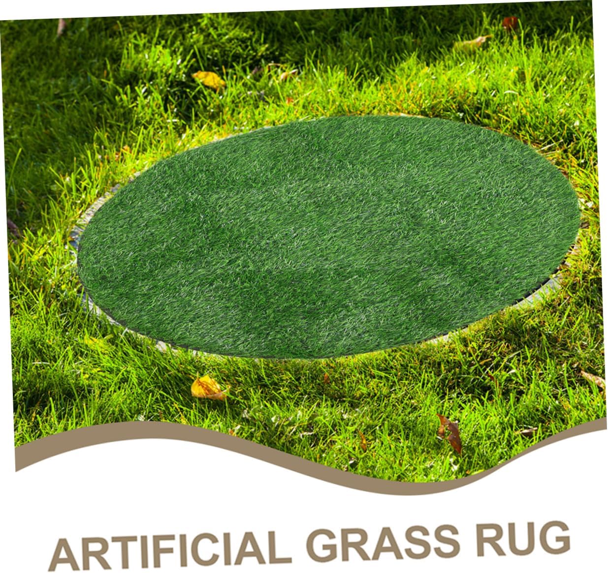 VICASKY Grass Mat for Manhole Cover Fake Grass Carpet Greenery Centerpieces for Table Decor