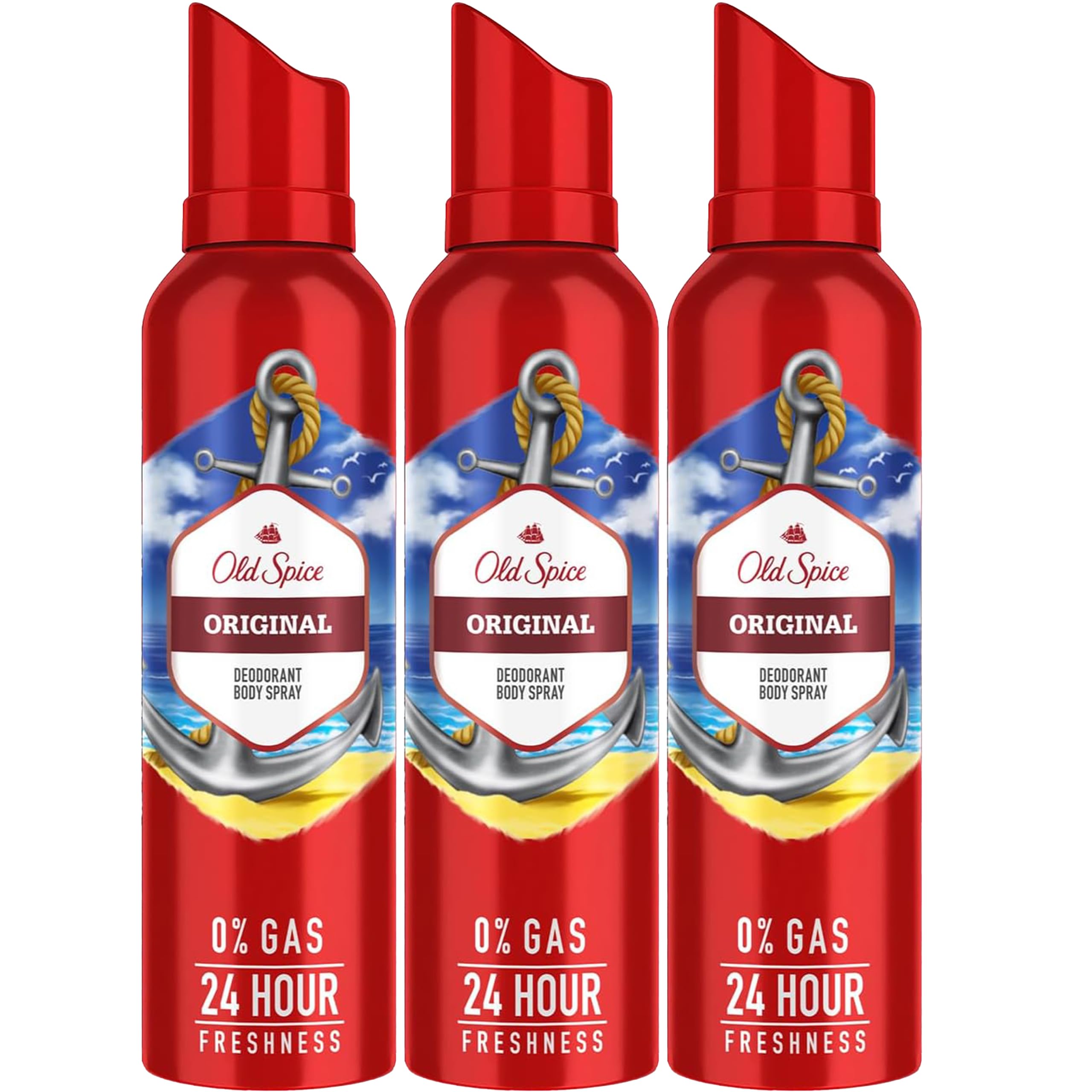Old Spice Original Deodorant Body Spray 3 Pack Odor Eliminator Body Spray for Men 24-Hour Long-Lasting Gas-Free Body