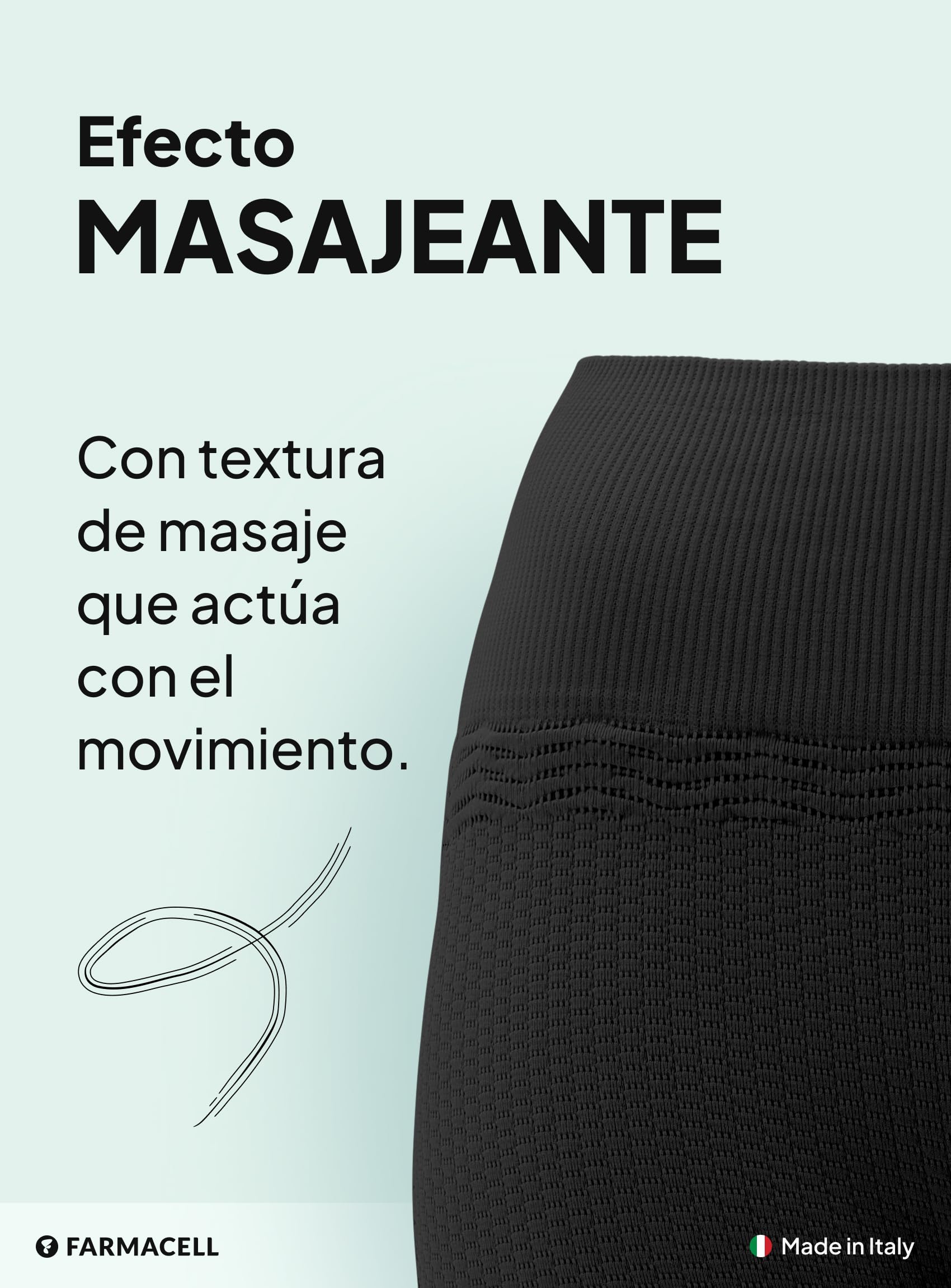 Farmacell Faja Pantalón Capri Mujer Anticelulitis Masaje y Efecto FIR, Made in Italy, 1104