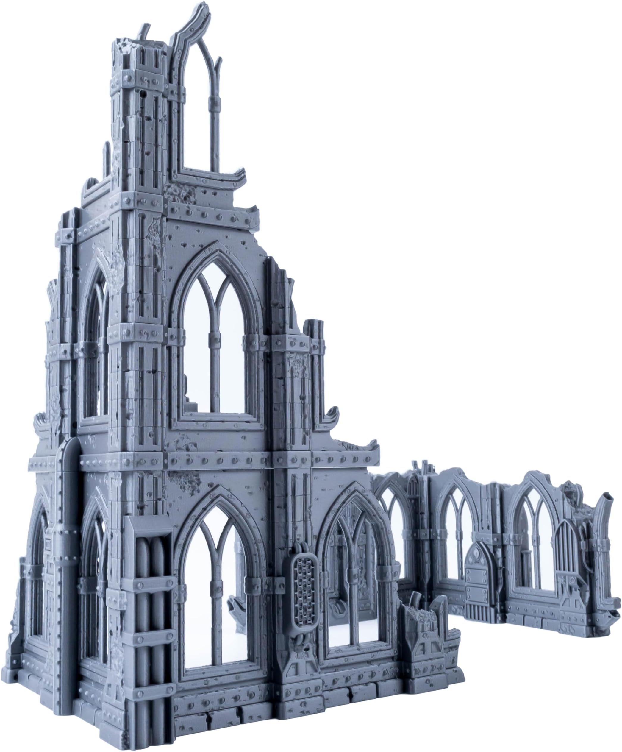 3D Vikings Gothic Ruins Series - Set 1: Three-storey destroyed building and adjacent remnant on the first floor, scale 28/32 mm