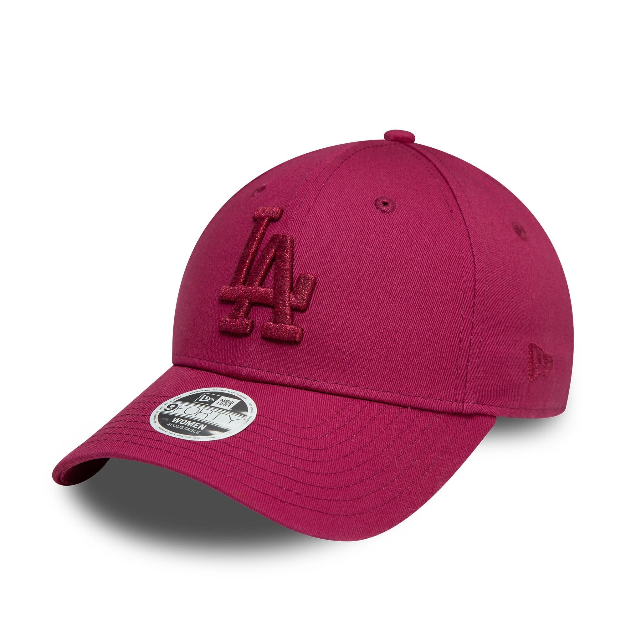 New Era Los Angeles Dodgers Baseball Cap hat for Women Girl Metallic Logo LA Adjustable Tonal Pink red โ image 1