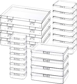 24 Pack Mixed Sizes Small Plastic Storage Containers, Mini Rectangular S...