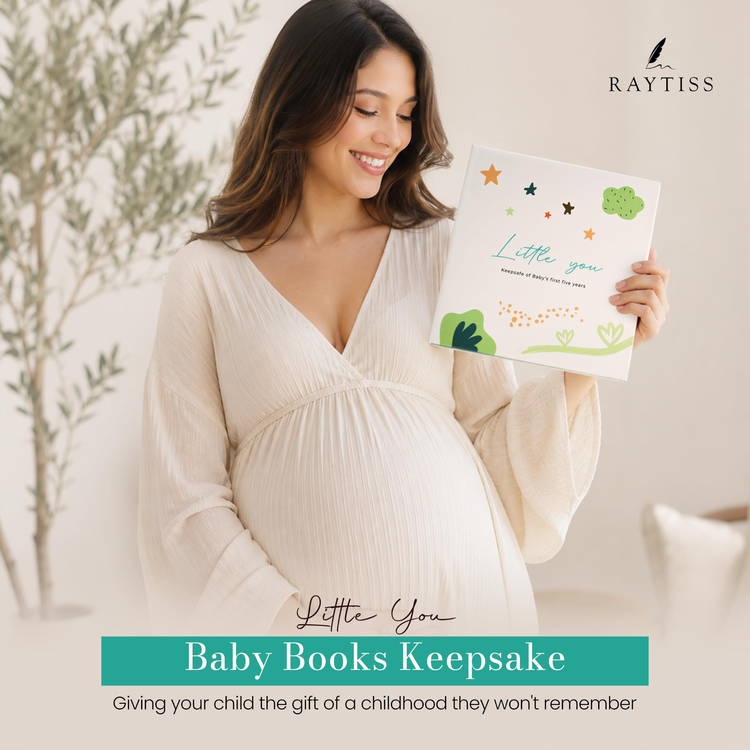 Babybücher Andenken - Schwangerschaftstagebuch und Erinnerungsbuch Scrapbook Album Neugeborene bis 5 Jahre - Fotobuch Taschen, Geschenkbox & Brief zum Öffnen bei 21 - Baby Geschenk für Jungen
