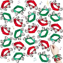 24 Pcs Band Wrist Bells,Adjustable Musical Hand Ankle Bells,Wrist Shaking Jingle Bells for Birthday Gift,Christmas Party Favors