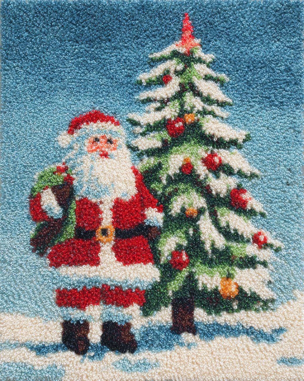 AxiangziK DIY Latch Hook Rugs Kits Colorful Christmas Tree DIY Latch Hook Rug Set,Carpet Making Kit，Cross Stitch Embroidery Kits Needlework Crafts 31x45in