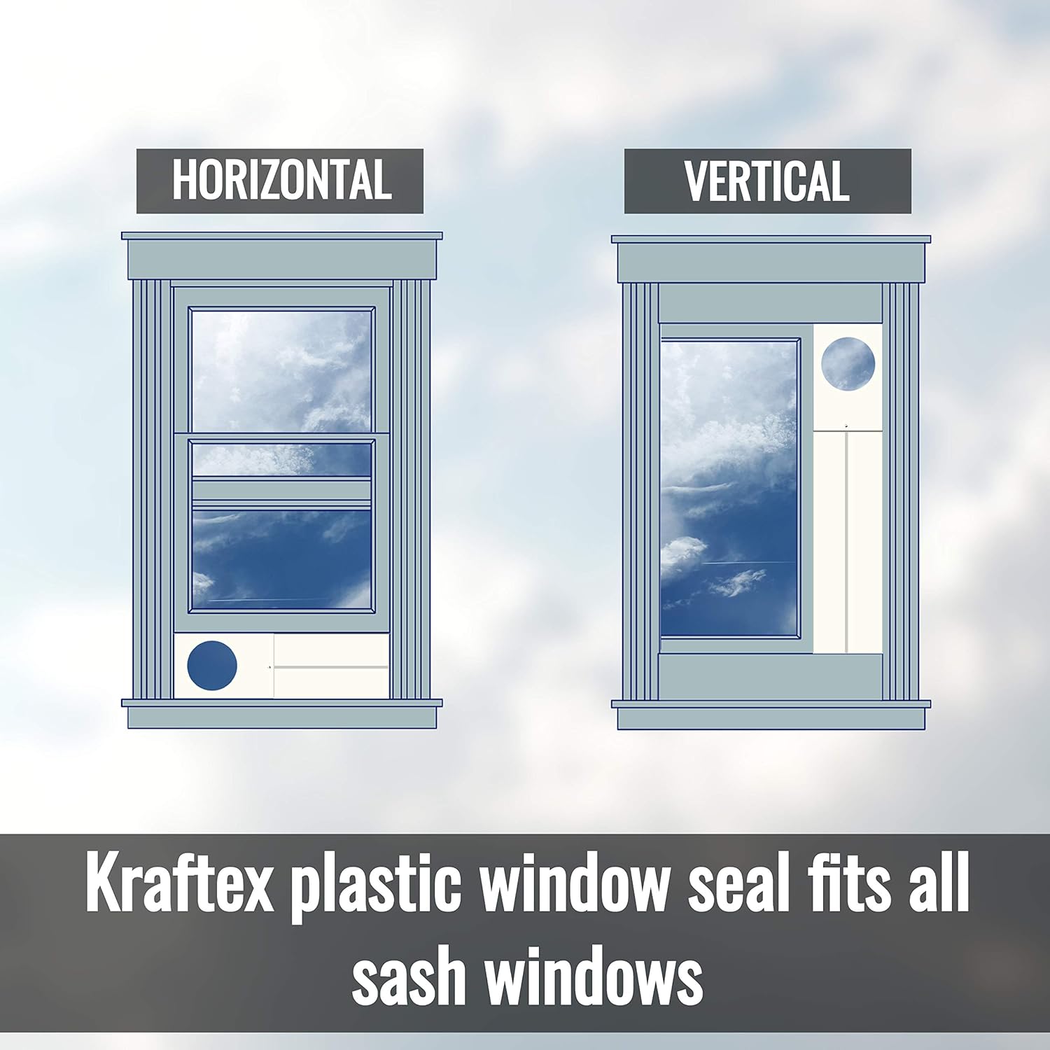 Portable Air Conditioner Window Kit AC Window Kit Seal for AC Hose with 5.9″ Diameter Window