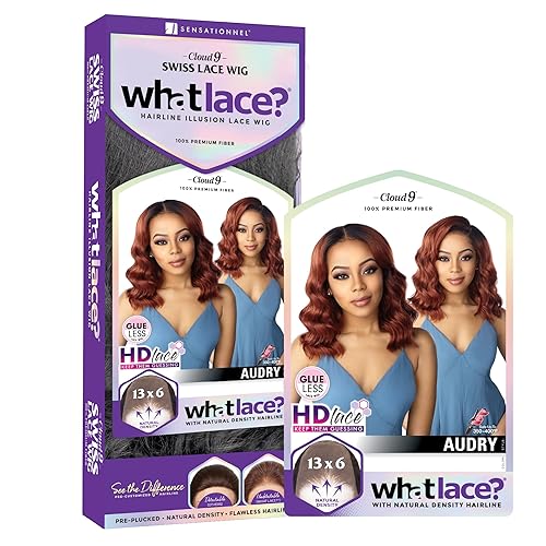 Miniatura 8 de Sensationnel Qué pelucas de encaje de 13 x 6 pulgadas - Audry encaje frontal atado a mano, sin pegamento, sintético con densidad natural línea
