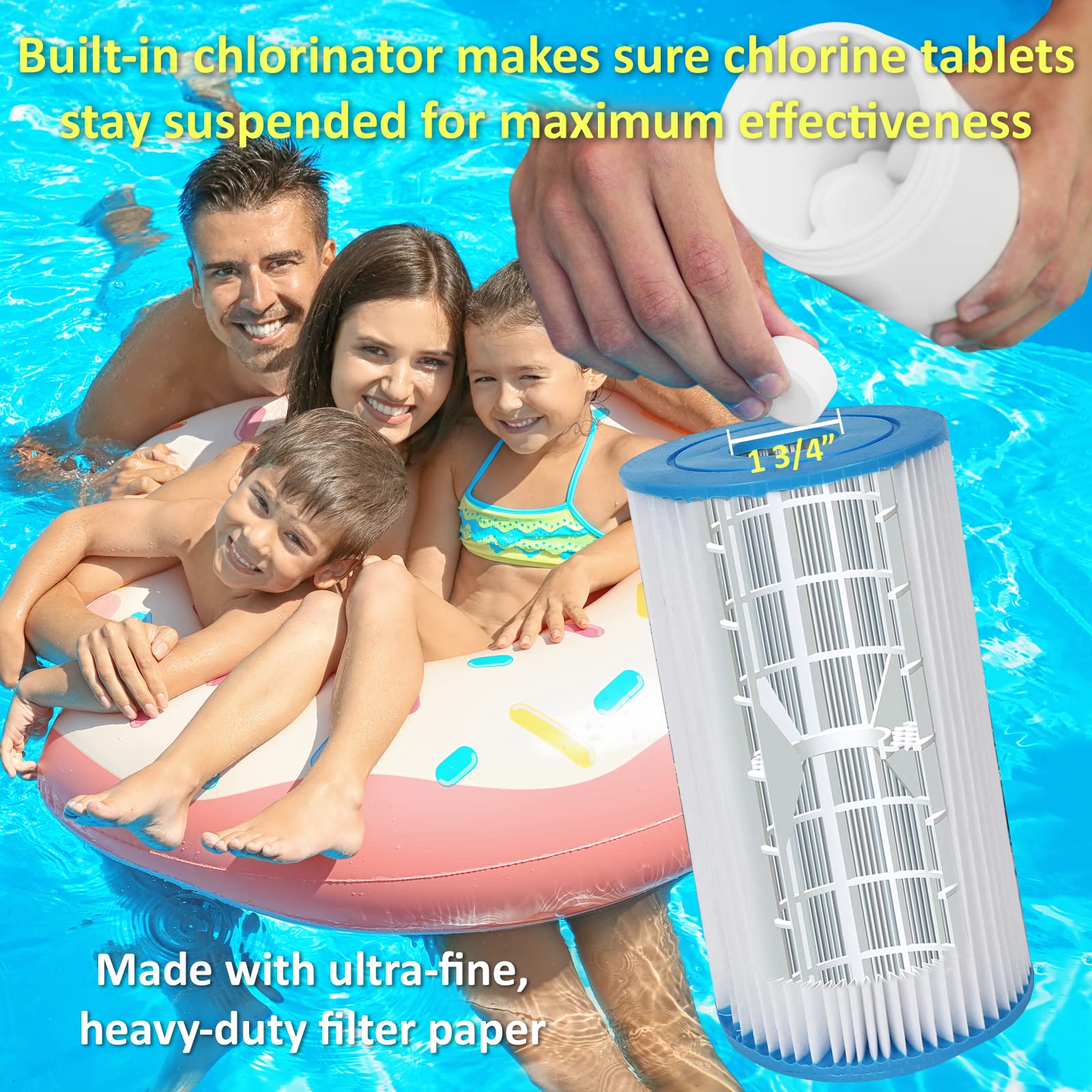 Cartuccia filtro per piscina tipo A o C (confezione da 3)
