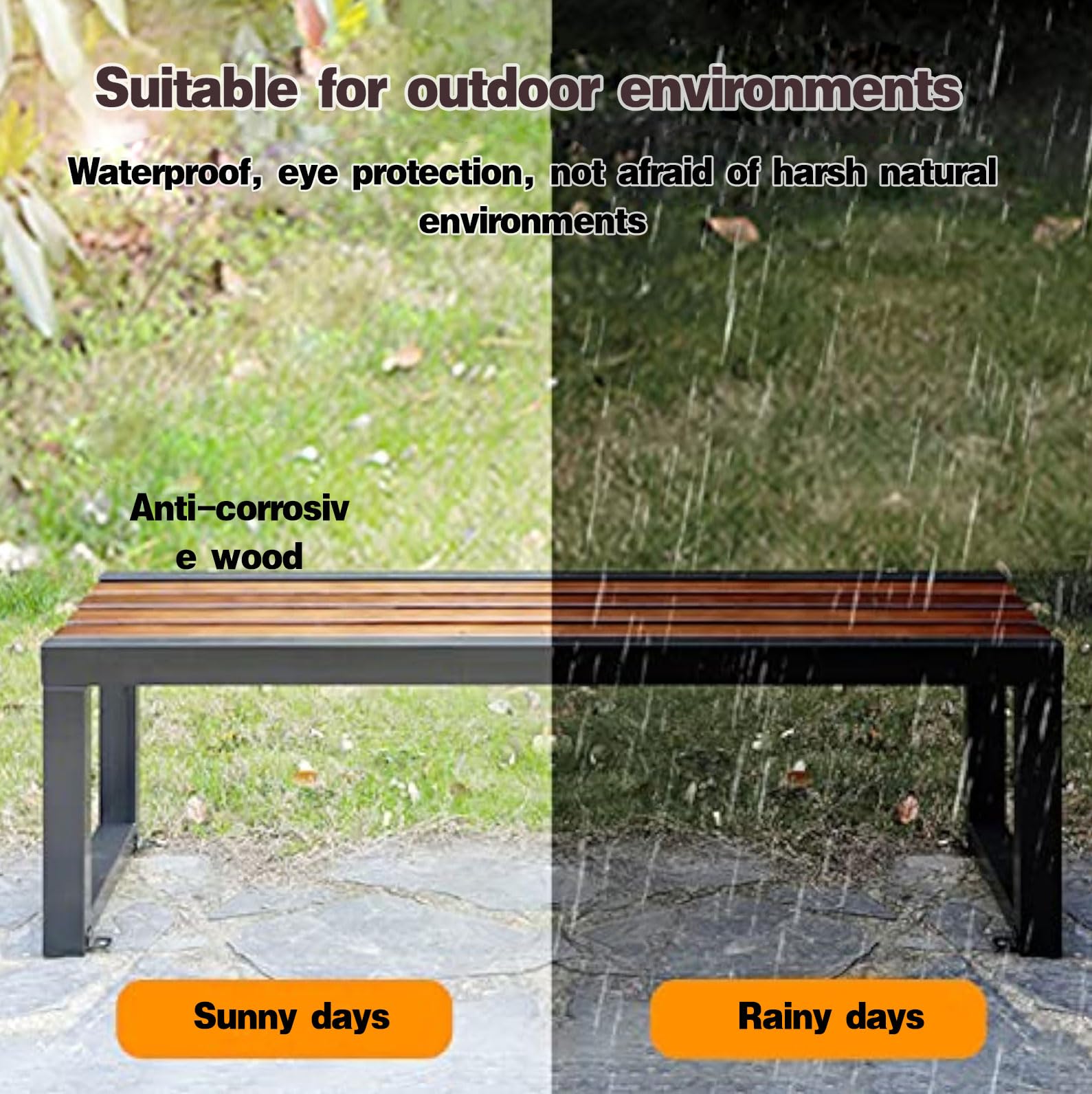 Heavy Du 2Person Garden Metal e Loveseat for Outdoor Patio Portico & Backyard Seating Leisure Fur (Dimensioni: 130 cm)