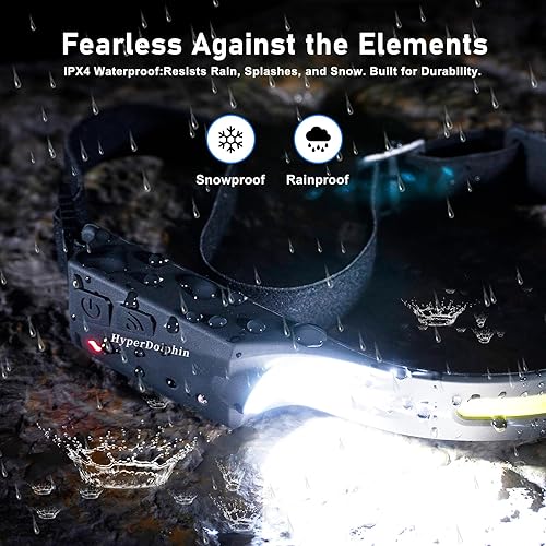 Miniatura 6 de Paquete de 2 faros LED recargables, 500 lúmenes, impermeable, haz ancho de 230, USB-C, ligero, cómodo y largo tiempo de funcionamiento, perfecto