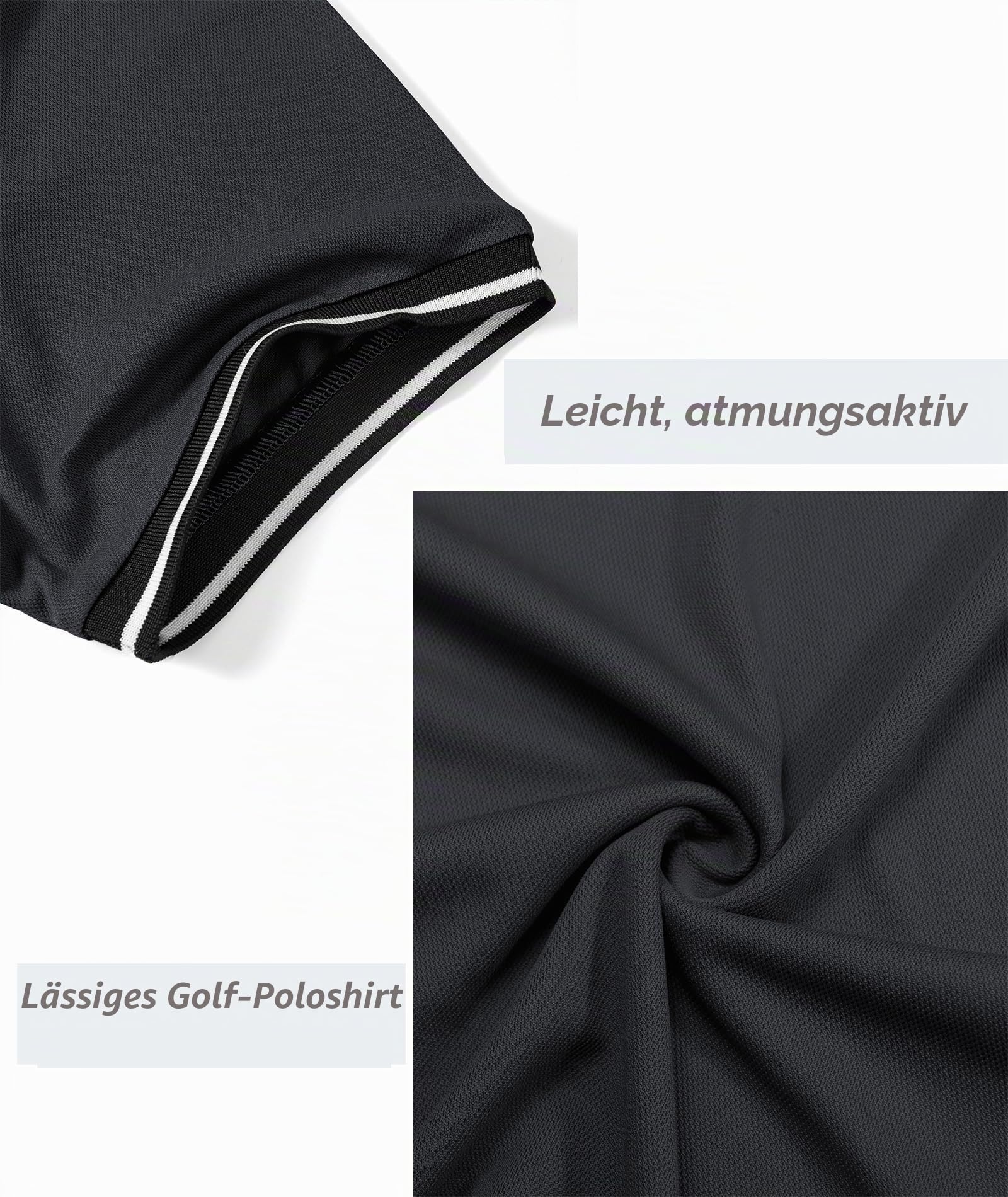 JACKETOWN 3er Pack Poloshirt Herren Kurzarm Atmungsaktiv Poloshirt Leichtes Golf Polohemd Set Arbeit Polo T Shirt mit Brusttasche