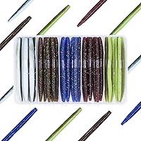 Vista 8 de Senko Worms Kit - Señuelos de pesca de plástico suave de 4"/5" con impregnación de sal para pesca de lubina