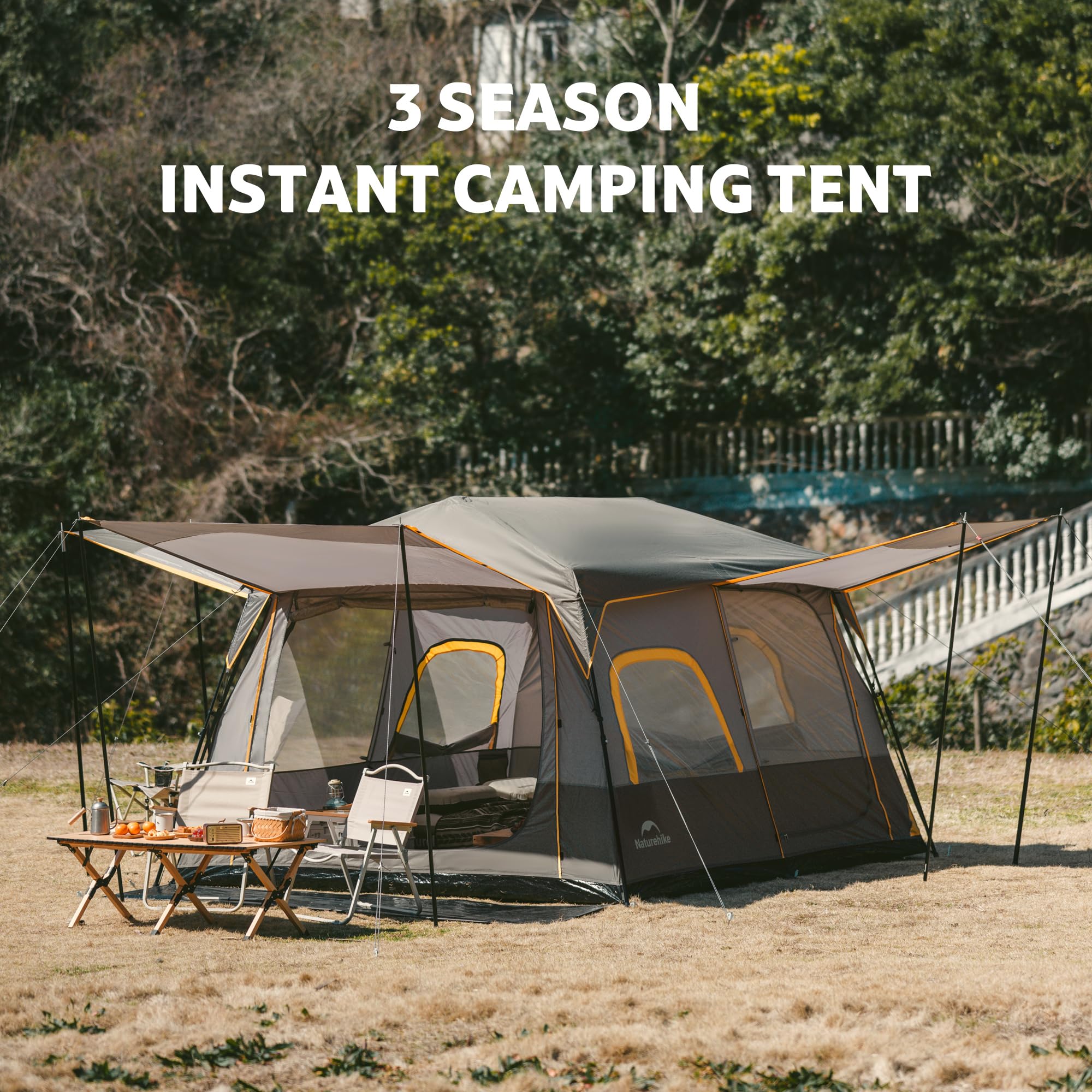 Naturehike Cape - Tienda de campaña grande para 6 personas, resistente al agua, tipo túnel PU3000 mm para viajes familiares, camping y viajes en coche