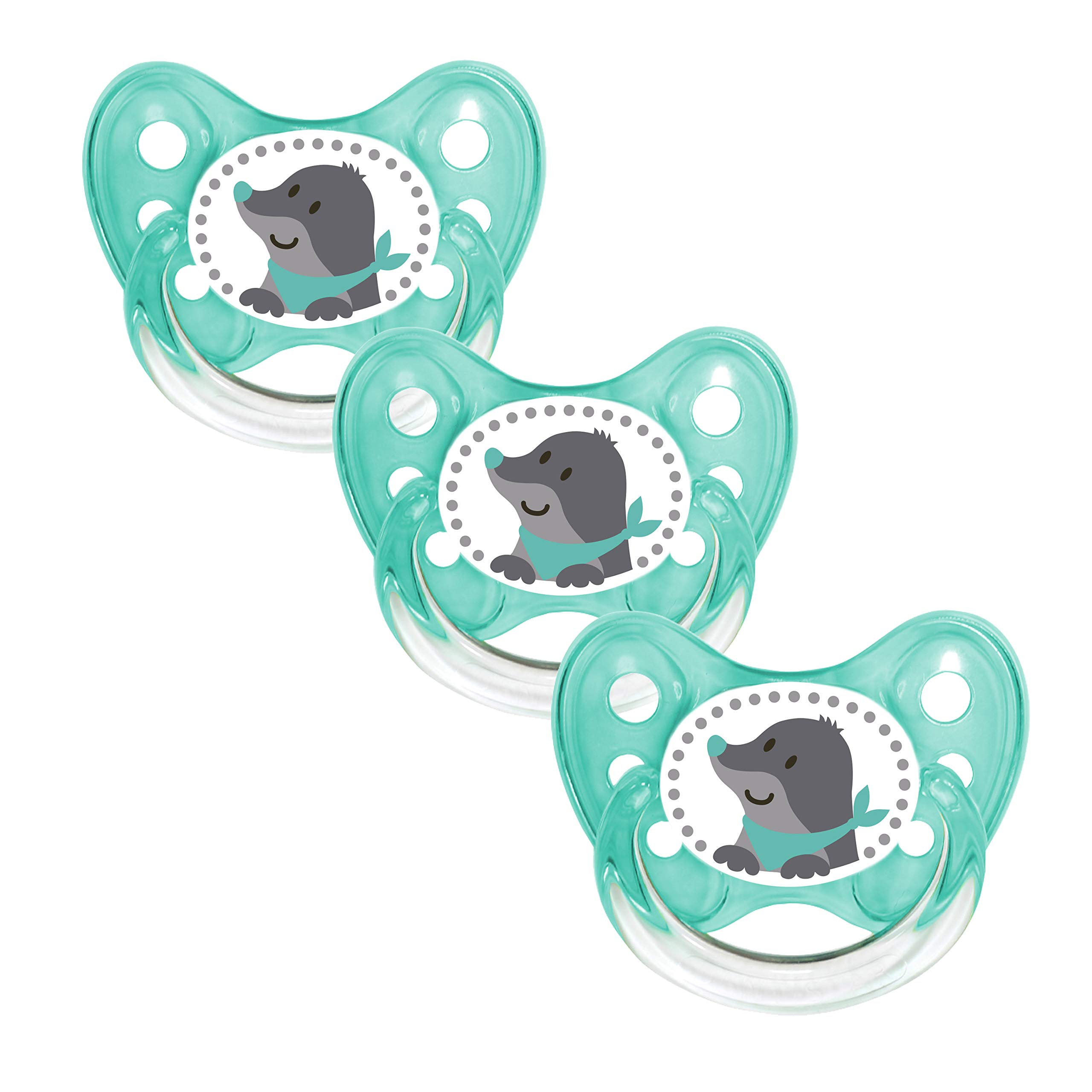 dentistar Set de 3 Chupetes Ortodónticos de Silicona – Talla 1, 0-6 meses – Chupete recien nacido previene la desalineación de los dientes – Libre de BPA – Corazón, Azul — view 4