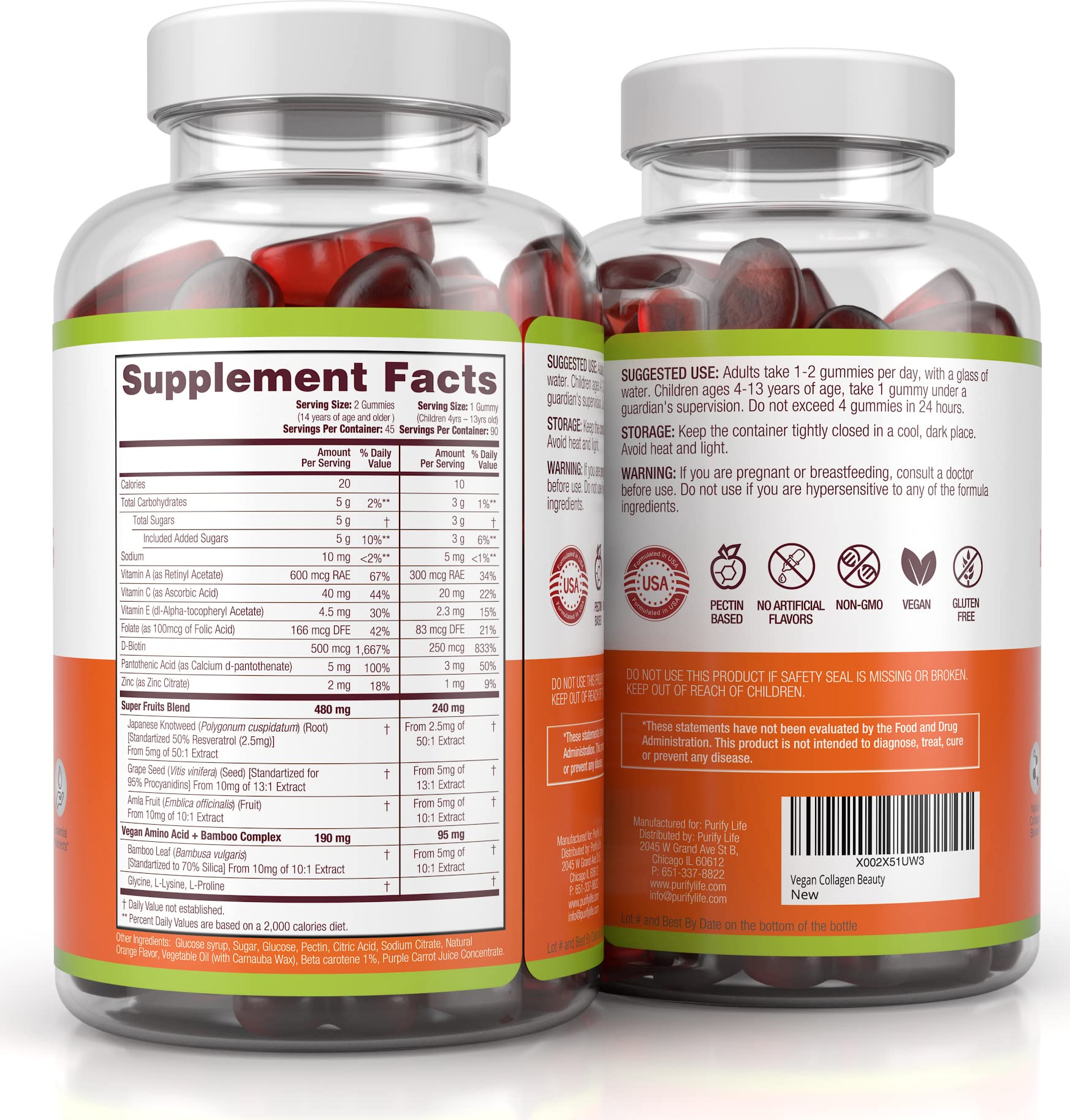 Vegan Collagen Booster Gummies with Biotin, Support Hair, Skin, Nail Health — Amazon image 4