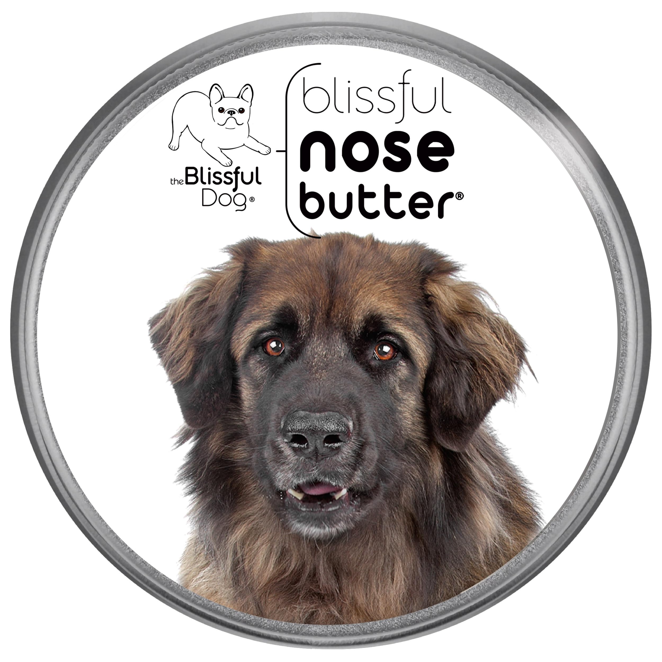 The Blissful Dog Leonberger Nose Butter for Dry, Cracked Skin, Lick-Safe Dog Nose Balm with Moisturizing Shea Butter, Almond, Olive, and Essential Oils, Pet Supplies, Uncented, 8 oz.