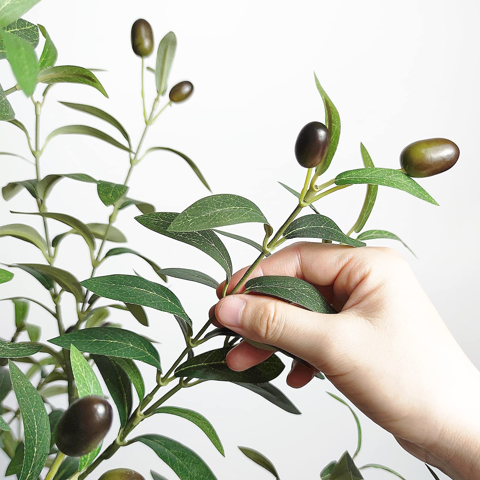 FOXTEMO 6FT Fake Olive Tree - Super Realistic Indoor Plant For Living Room, Office, Home Decor