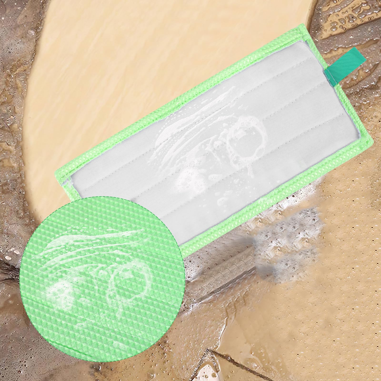 4 Stück Mopp-Ersatztuch für Vorwerk SP600, MF600 Saugwischer, Reinigungstuch Ersatztuch kompatibel mit Vorwerk Saugwischer, Wiederverwendbares und Waschbares Mikrofaser Mopptuch