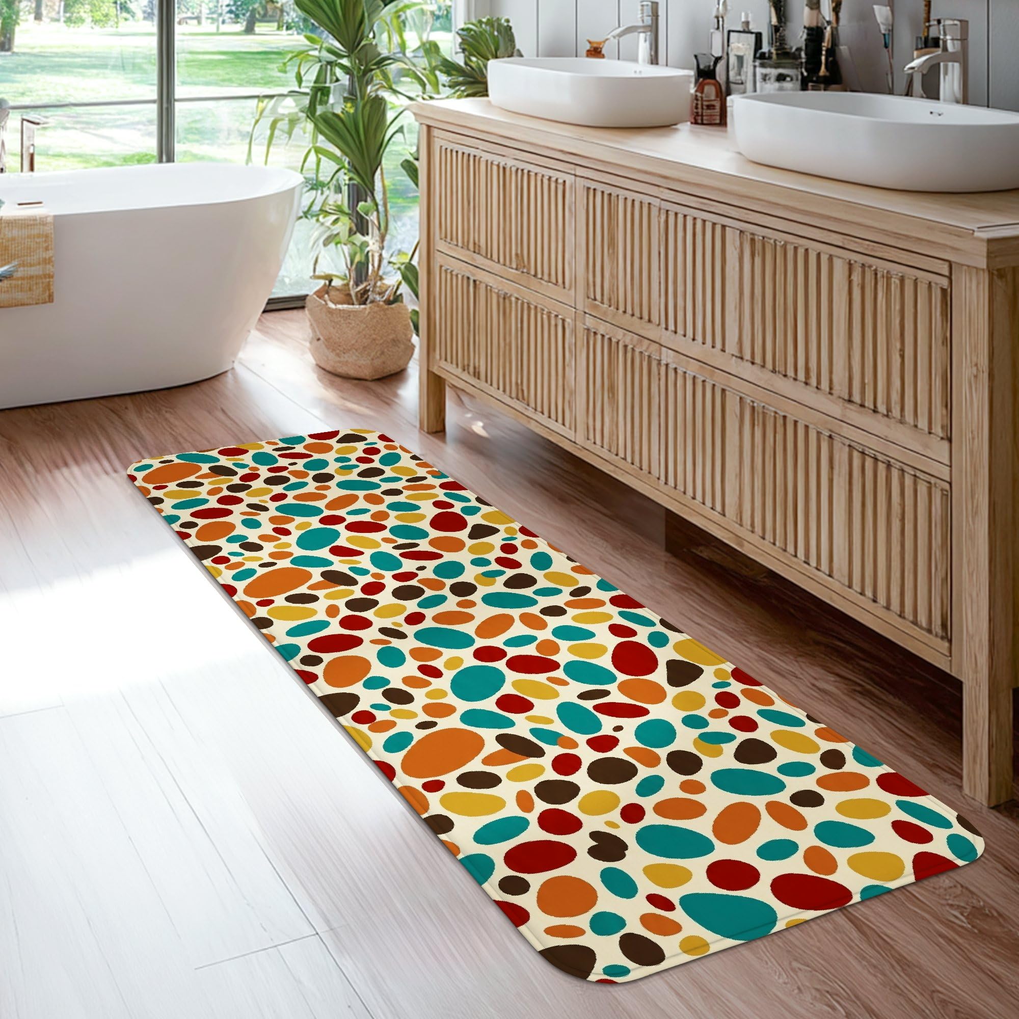 Tapis de sol rectangulaire sécurisé pour cuisine et entrée moderne