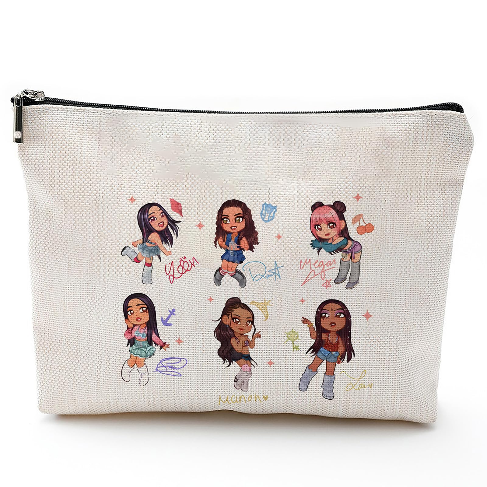 Borsa per trucchi Katseye, borsa cosmetica per ragazze del gruppo K-pop per donne e ragazze, organizer portatile per articoli da toeletta da viaggio, regalo per fan, per amanti della musica, per