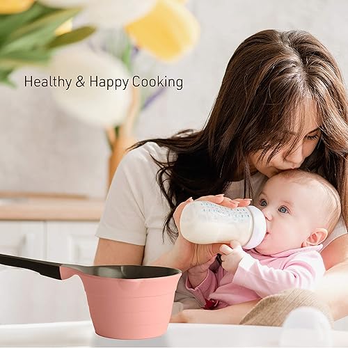 Miniatura 2 de Neoflam Cacerola de 1 cuarto de galón, calentador de mantequilla para hervir, olla de fusión, revestimiento antiadherente de cerámica saludable