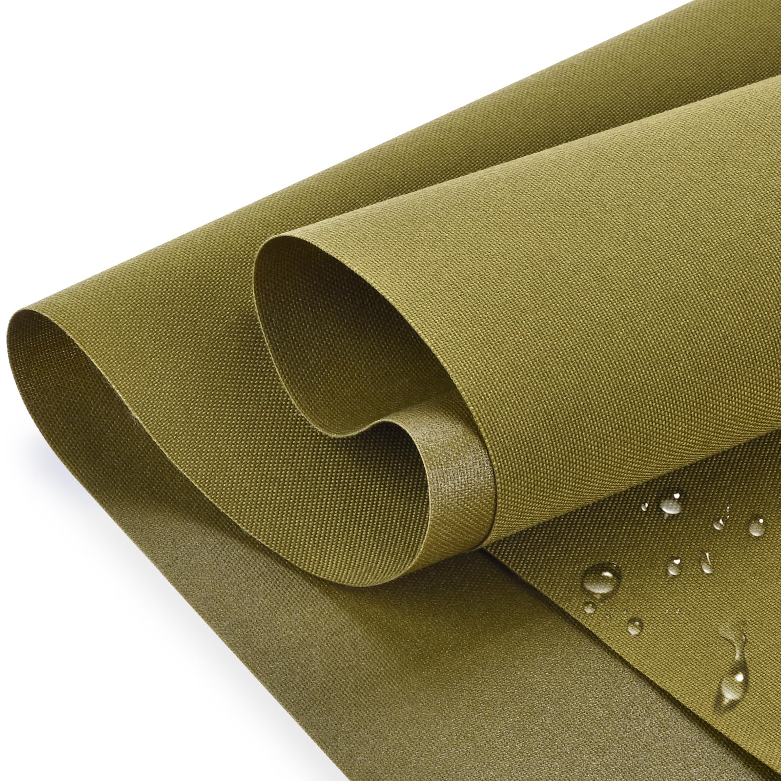 Waterproof Canvas Fabric - 58" Wide 600D Upholstery Polyester Material - Durable Indoor Outdoor Water Resistant Fabric for Furniture Cover Cushion Home Awning Tent (Khaki, 1 Yard) — view 8
