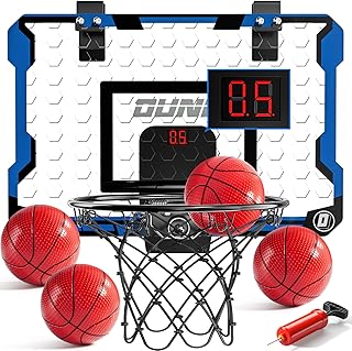 Aro de baloncesto para interiores para niños, mini aros de baloncesto sobre la puerta, mini aro con marcador y 4 bolas, aro de baloncesto para niños, juguetes deportivos, regalos para niños