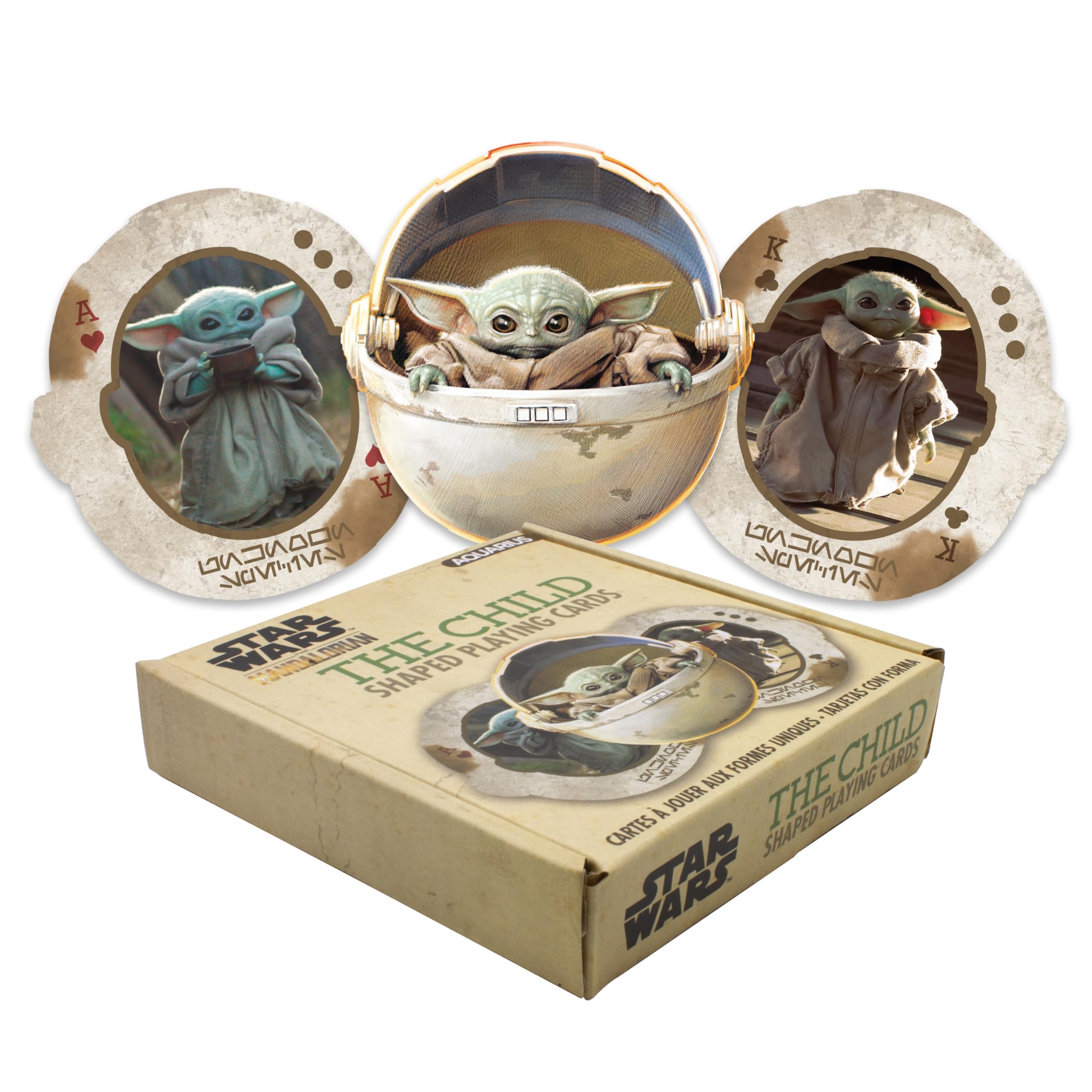 Aquarius Star Wars Playing Cards - The Mandalorian 'Baby Yoda' The Child Shaped Deck of Cards for Your Favorite Card Games - Officially Licensed Star Wars Merchandise & Collectibles